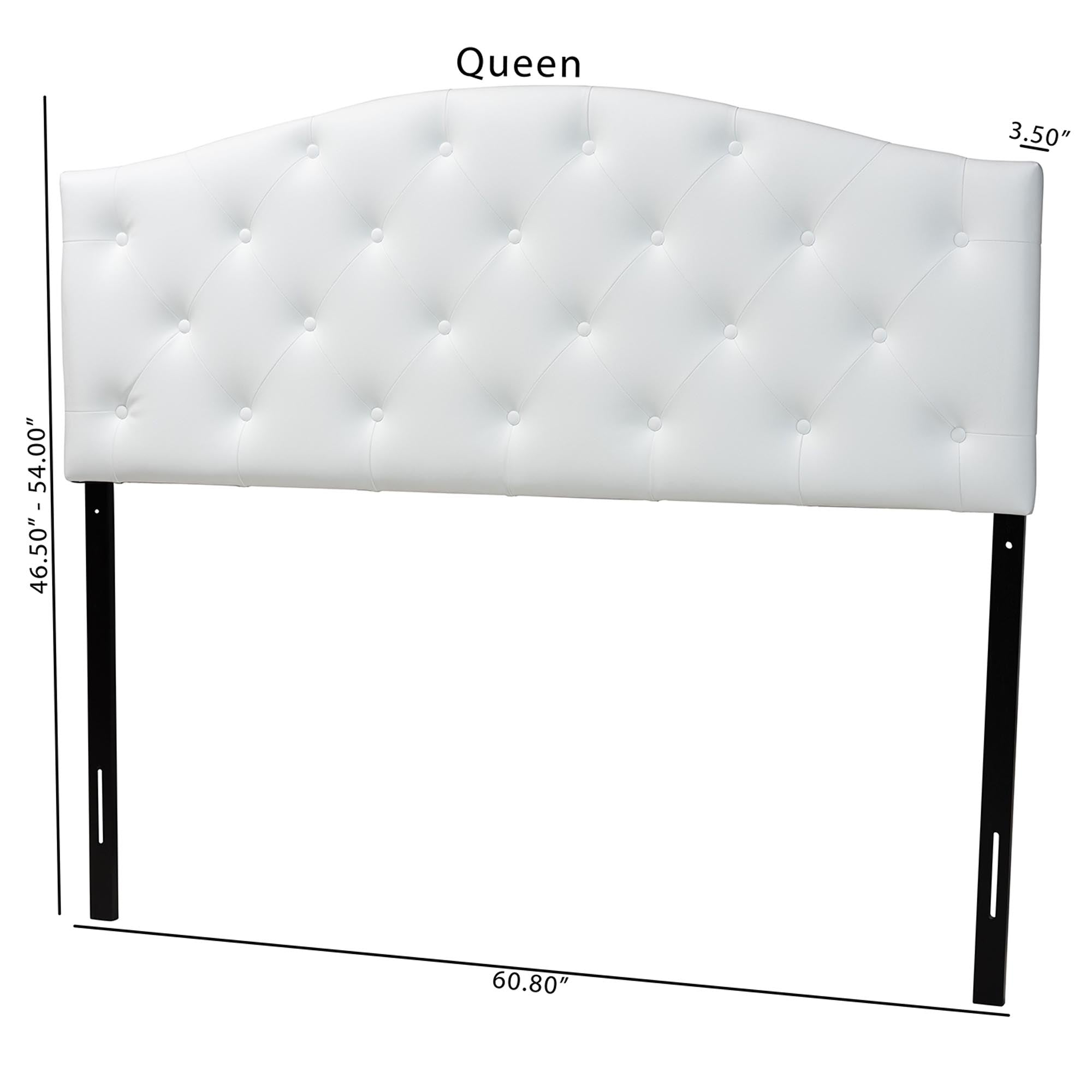 Myra Modern and Contemporary Faux Leather Upholstered Button-Tufted Scalloped Headboard