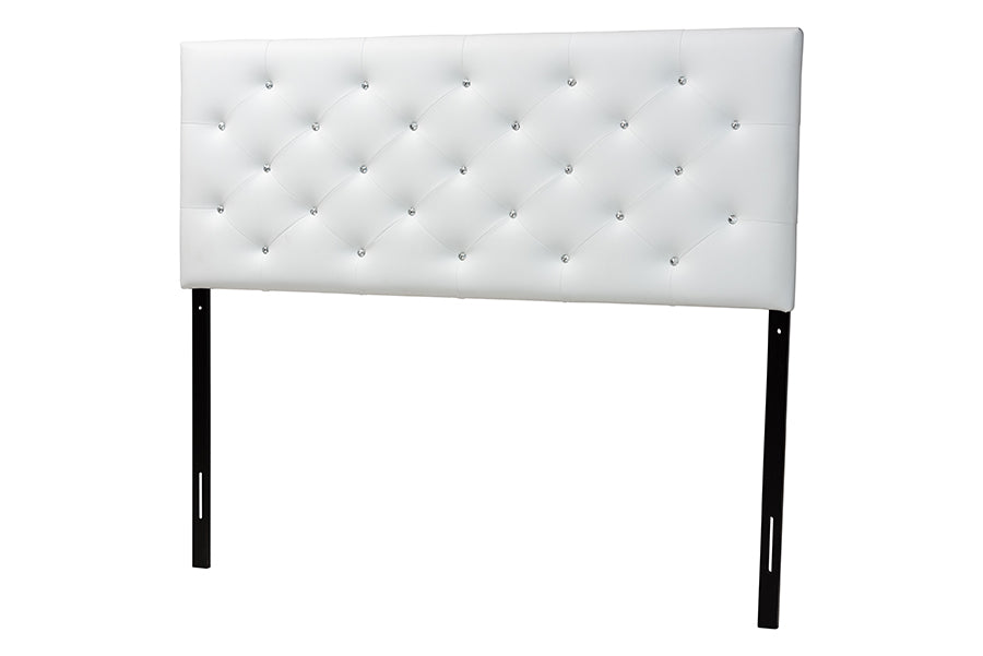 Viviana Modern and Contemporary Faux Leather Upholstered Button-Tufted Headboard