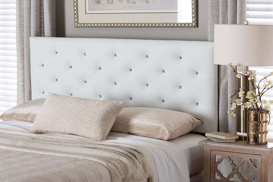 Viviana Modern and Contemporary Faux Leather Upholstered Button-Tufted Headboard