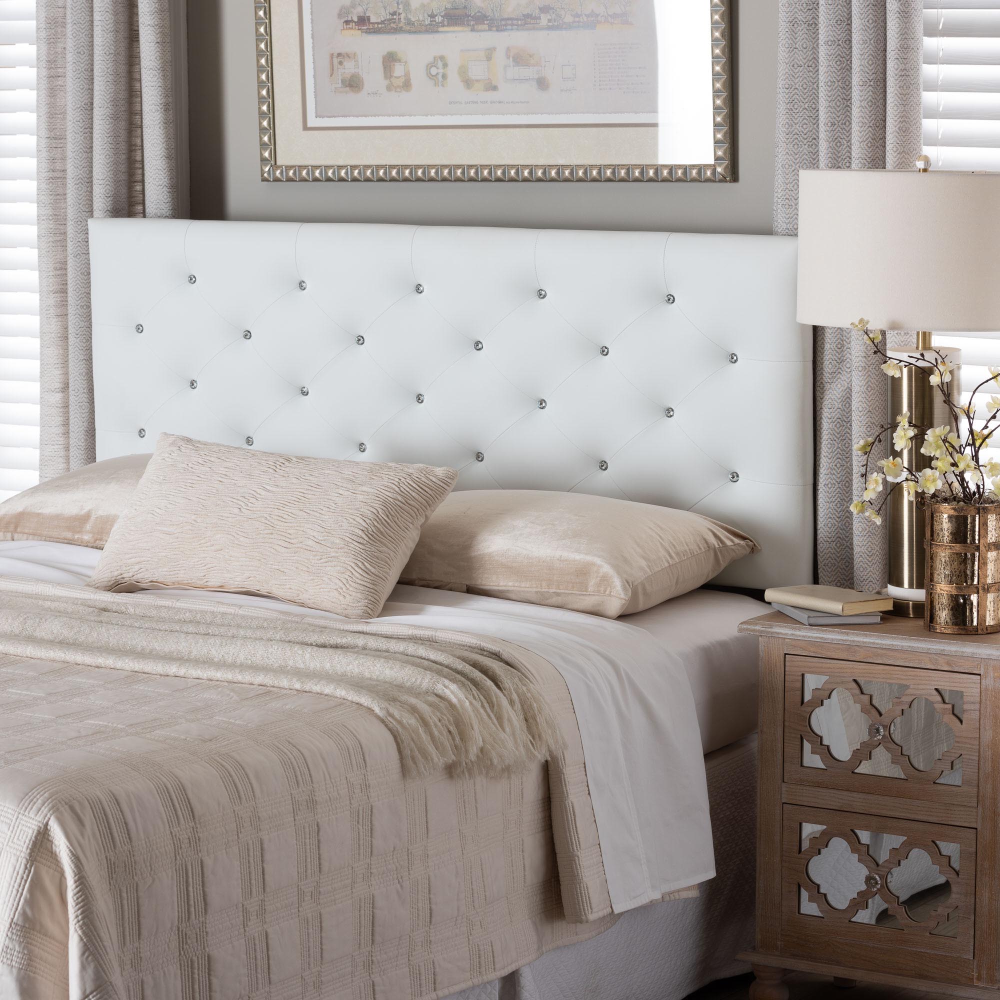Viviana Modern and Contemporary Faux Leather Upholstered Button-Tufted Headboard