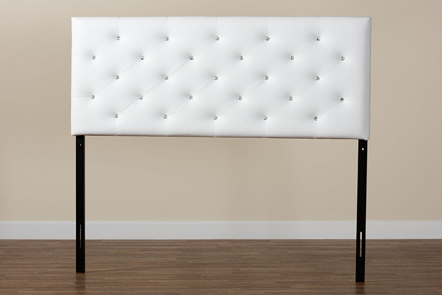 Viviana Modern and Contemporary Faux Leather Upholstered Button-Tufted Headboard