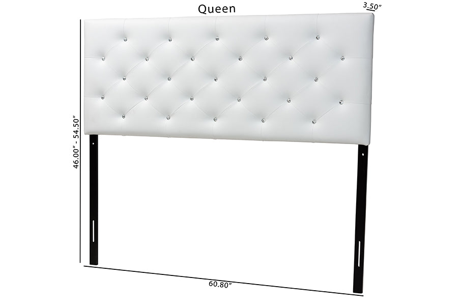 Viviana Modern and Contemporary Faux Leather Upholstered Button-Tufted Headboard
