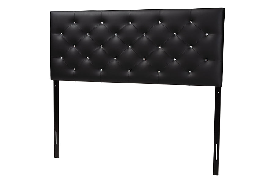Viviana Modern and Contemporary Faux Leather Upholstered Button-Tufted Headboard