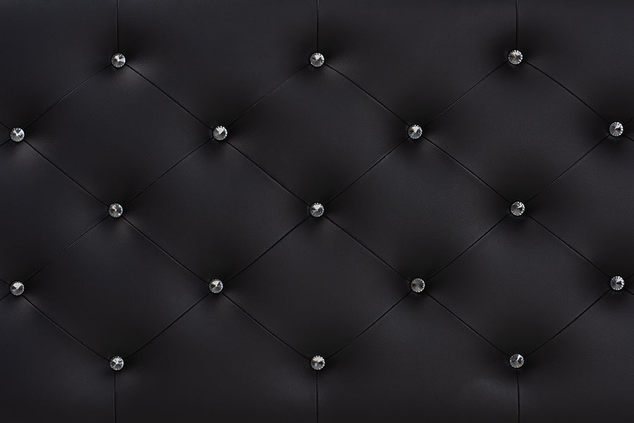 Viviana Modern and Contemporary Faux Leather Upholstered Button-Tufted Headboard