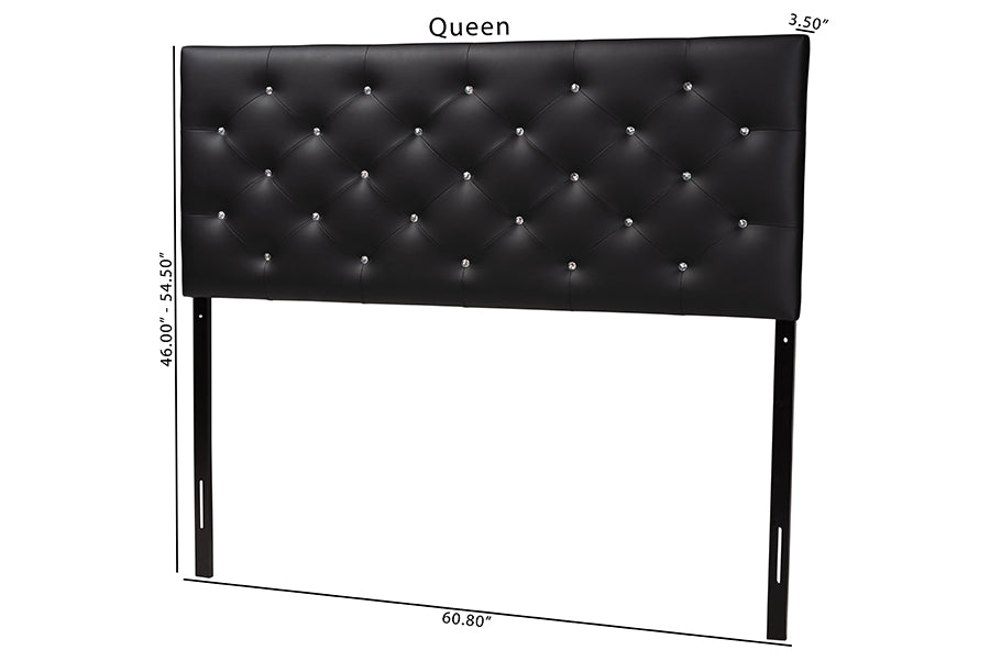 Viviana Modern and Contemporary Faux Leather Upholstered Button-Tufted Headboard