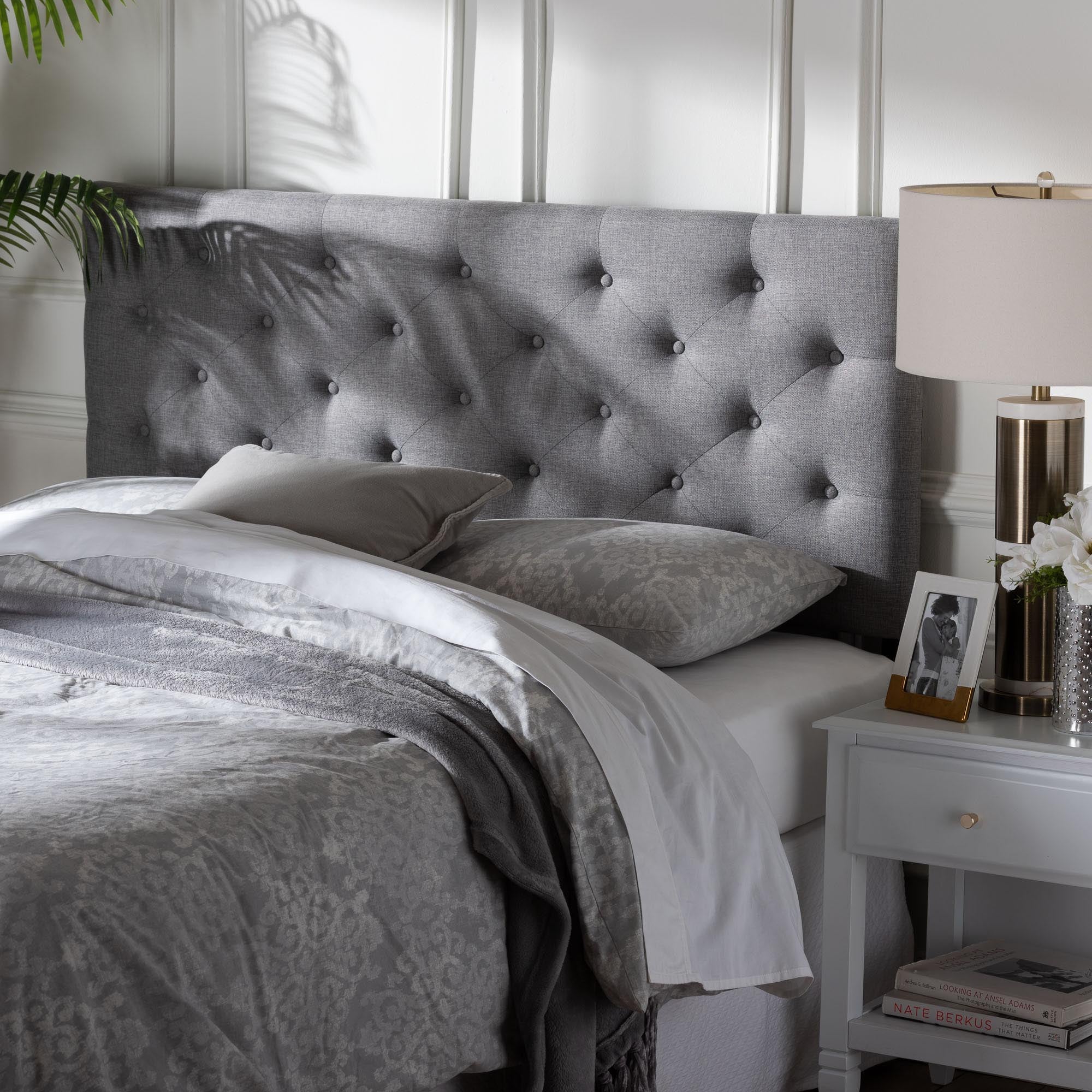 Viviana Modern and Contemporary Fabric Upholstered Button-Tufted Headboard