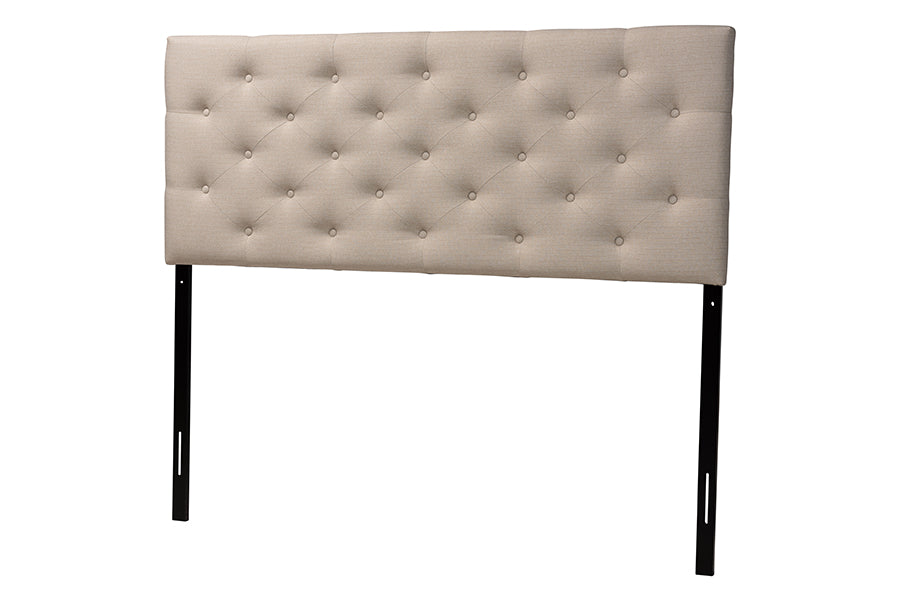 Viviana Modern and Contemporary Light Fabric Upholstered Button-tufted Headboard