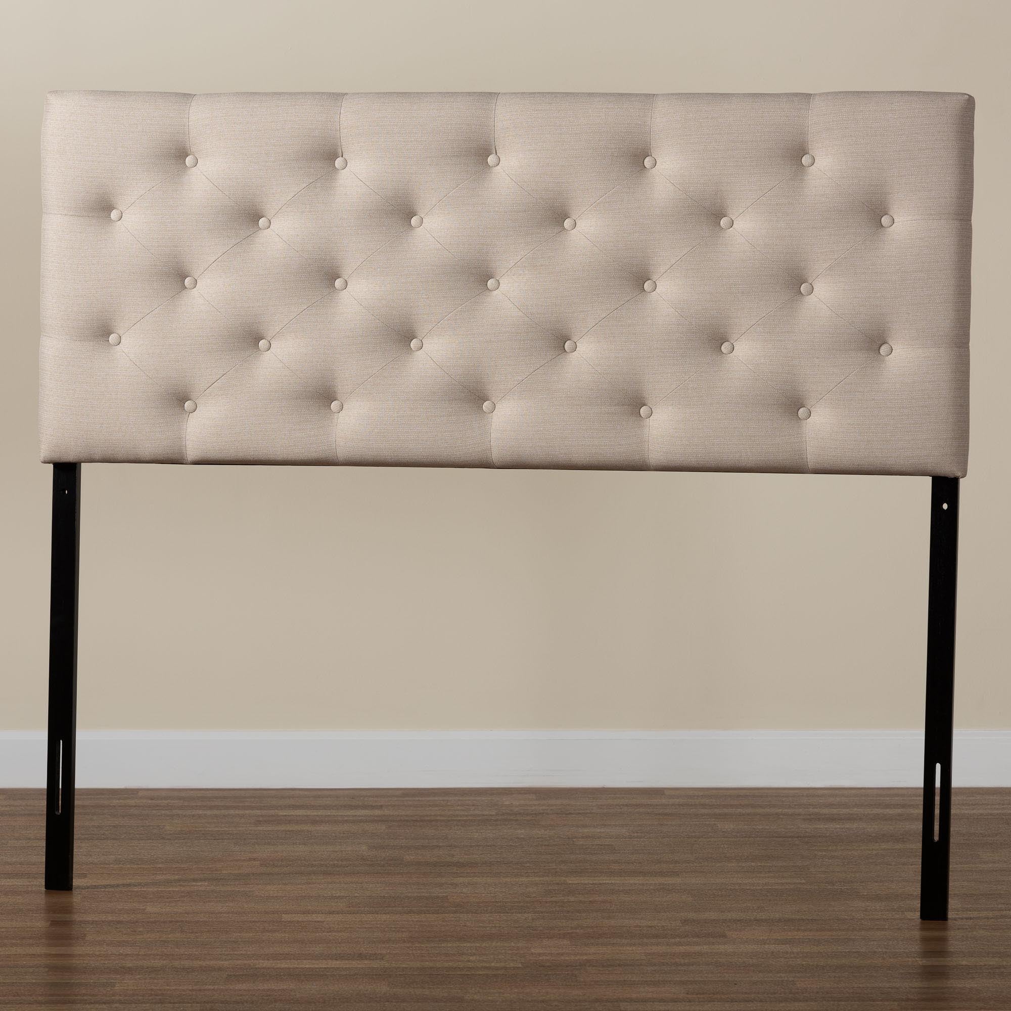 Viviana Modern and Contemporary Light Fabric Upholstered Button-tufted Headboard