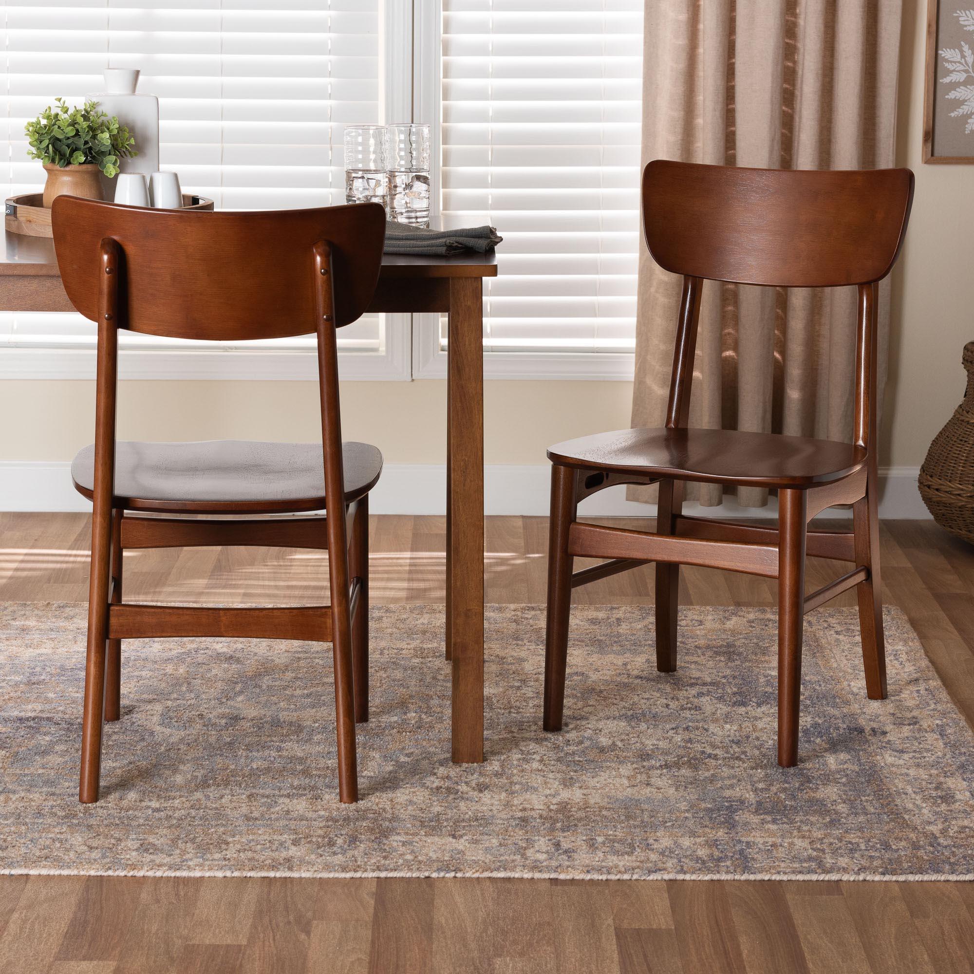 Netherlands Mid-century Modern Scandinavian Style Dark Bent Wood Dining Side Chair (Set of 2)