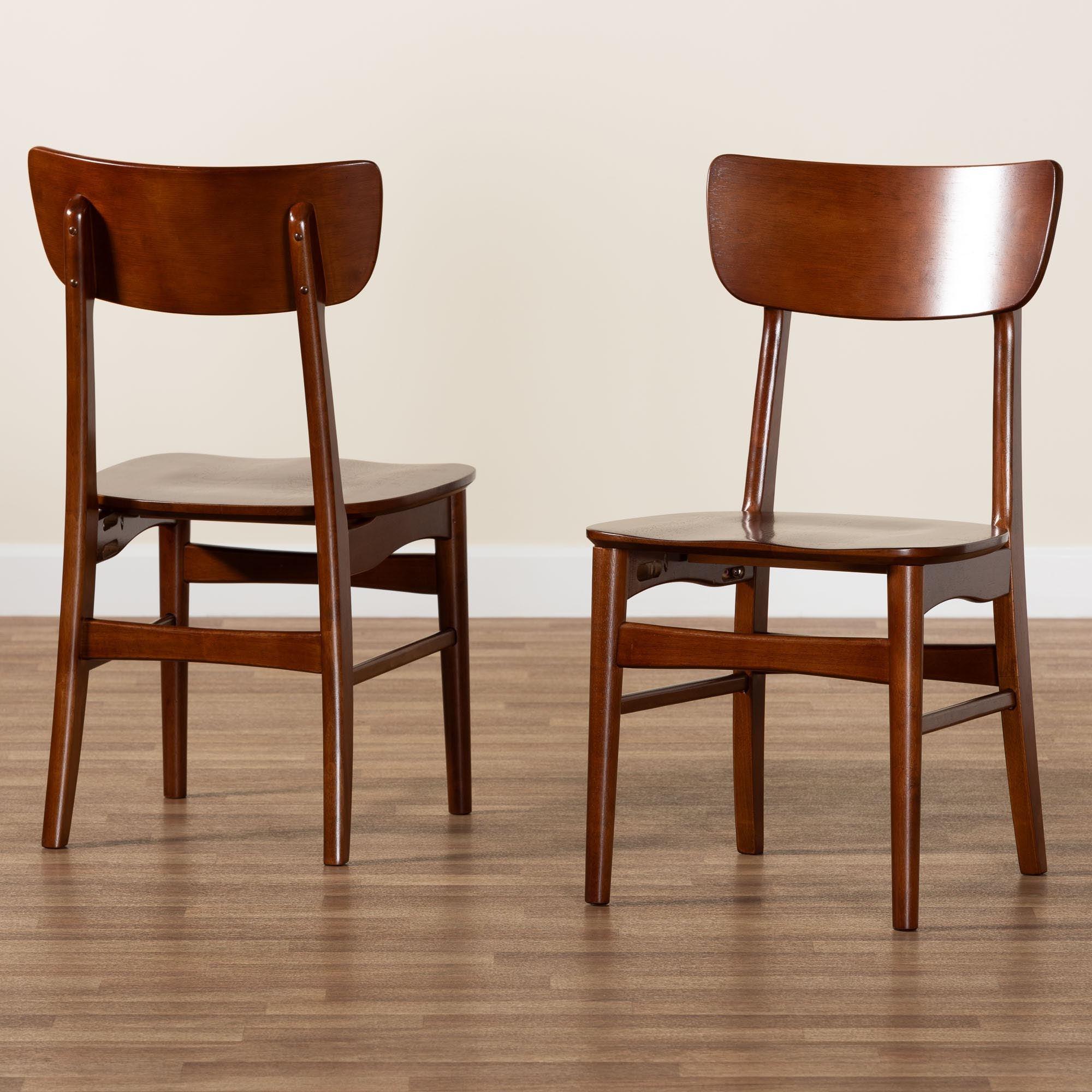 Netherlands Mid-century Modern Scandinavian Style Dark Bent Wood Dining Side Chair (Set of 2)