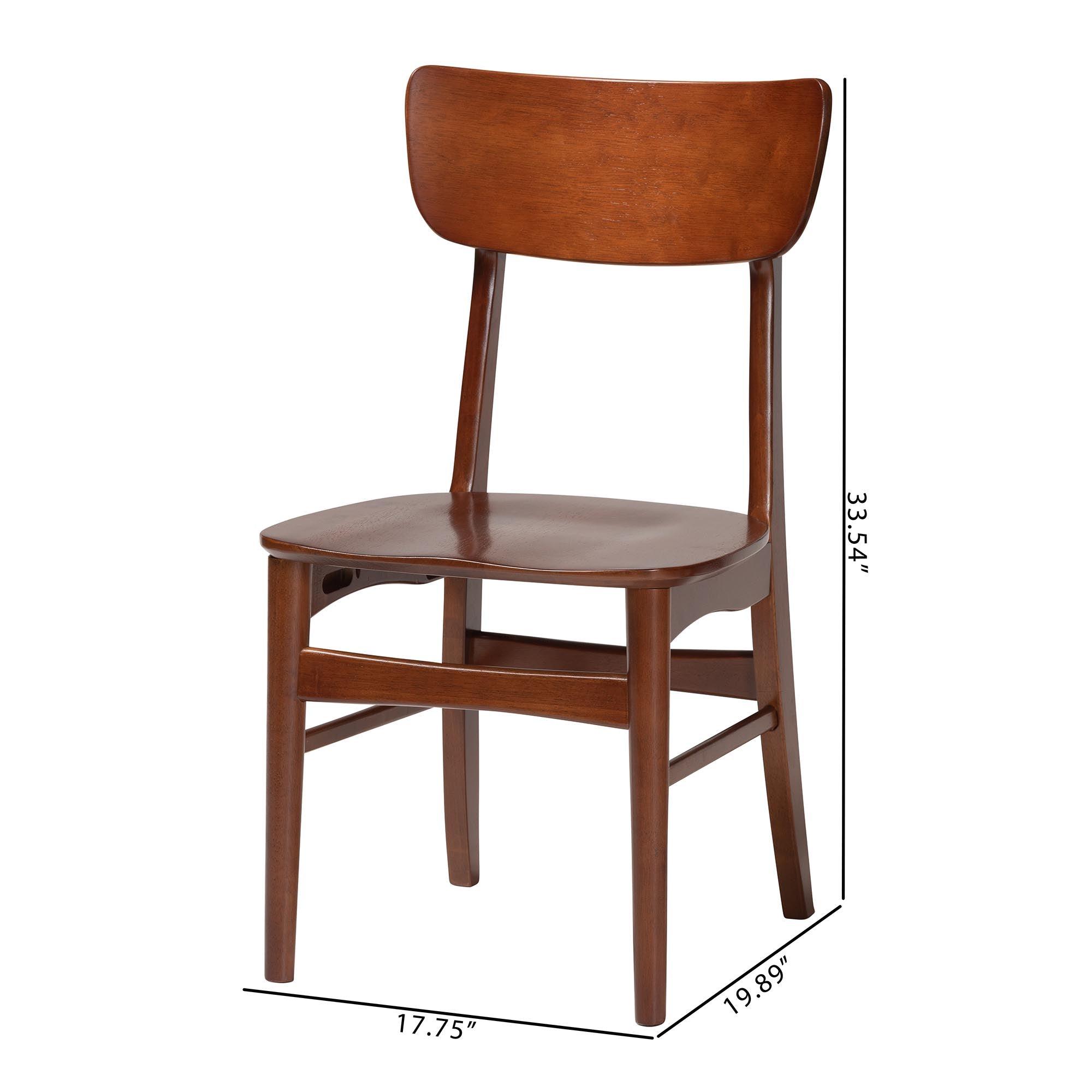 Netherlands Mid-century Modern Scandinavian Style Dark Bent Wood Dining Side Chair (Set of 2)
