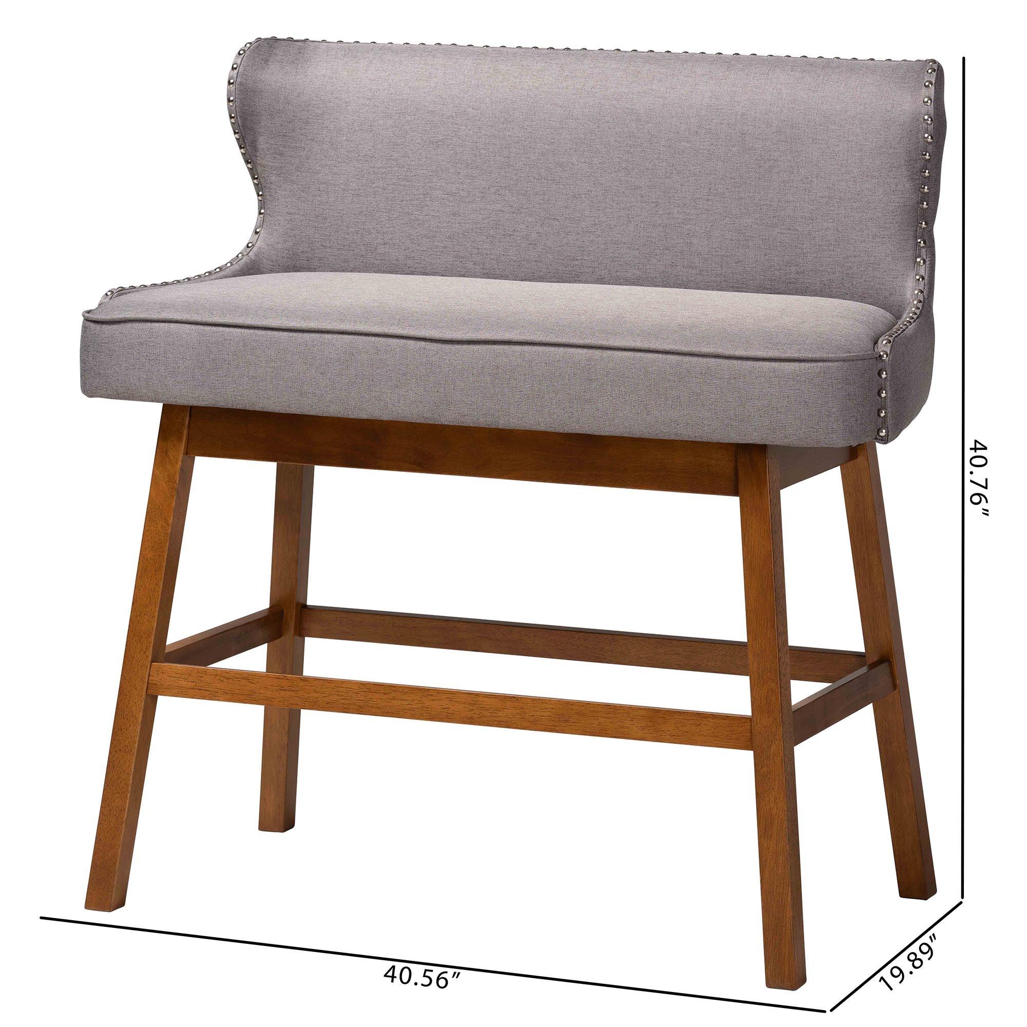Gradisca Modern and Contemporary Fabric Button-tufted Upholstered Bar Bench Banquette