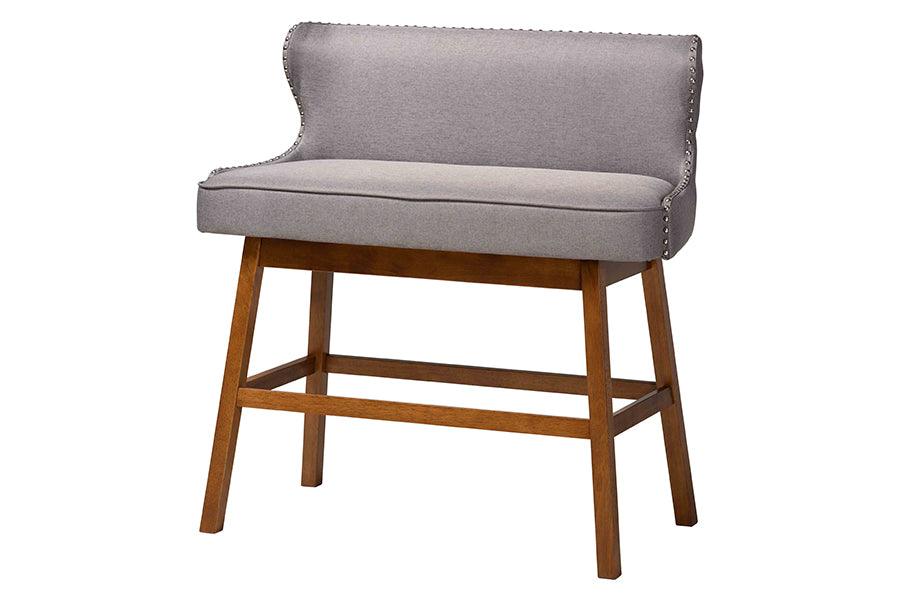 Gradisca Modern and Contemporary Fabric Button-tufted Upholstered Bar Bench Banquette
