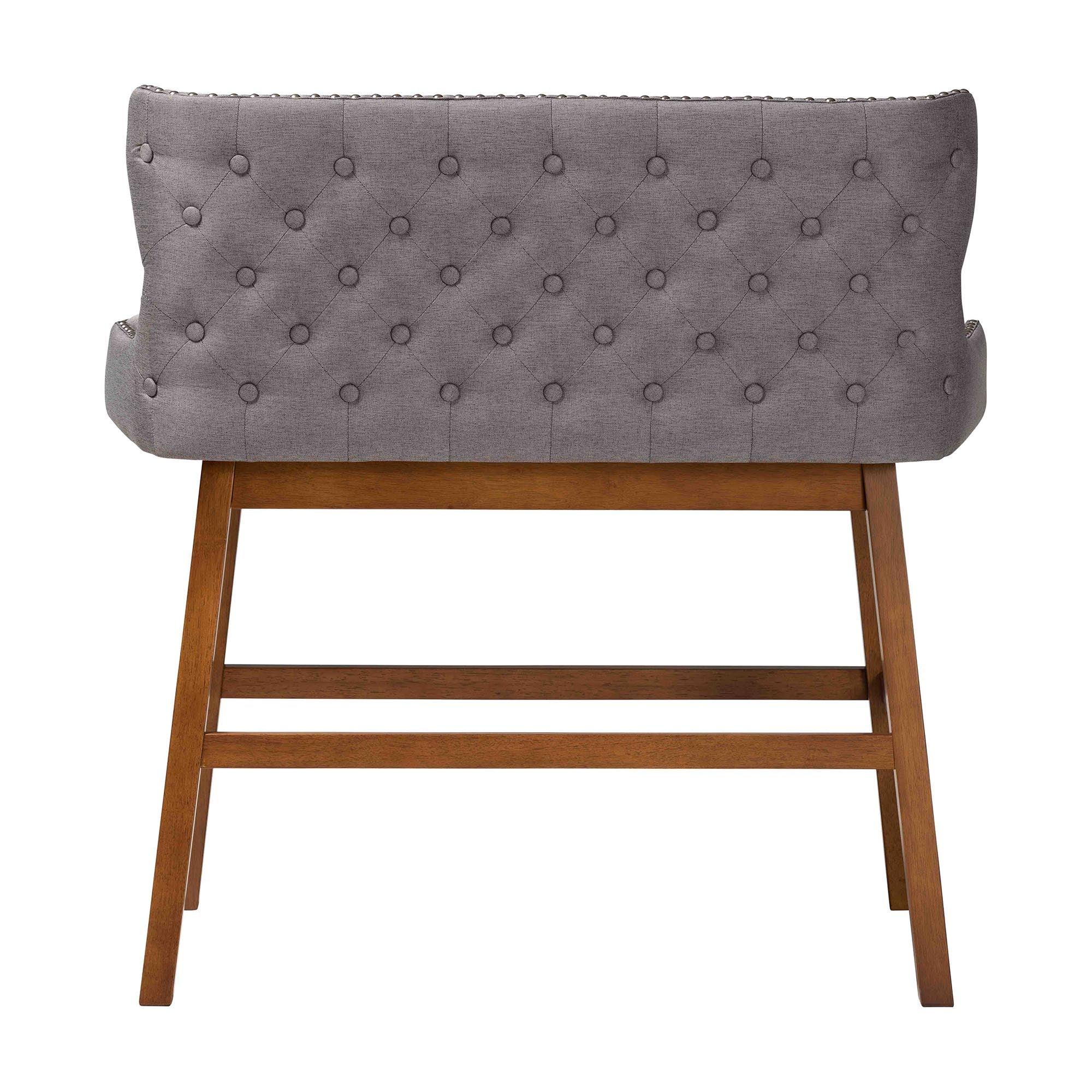 Gradisca Modern and Contemporary Fabric Button-tufted Upholstered Bar Bench Banquette