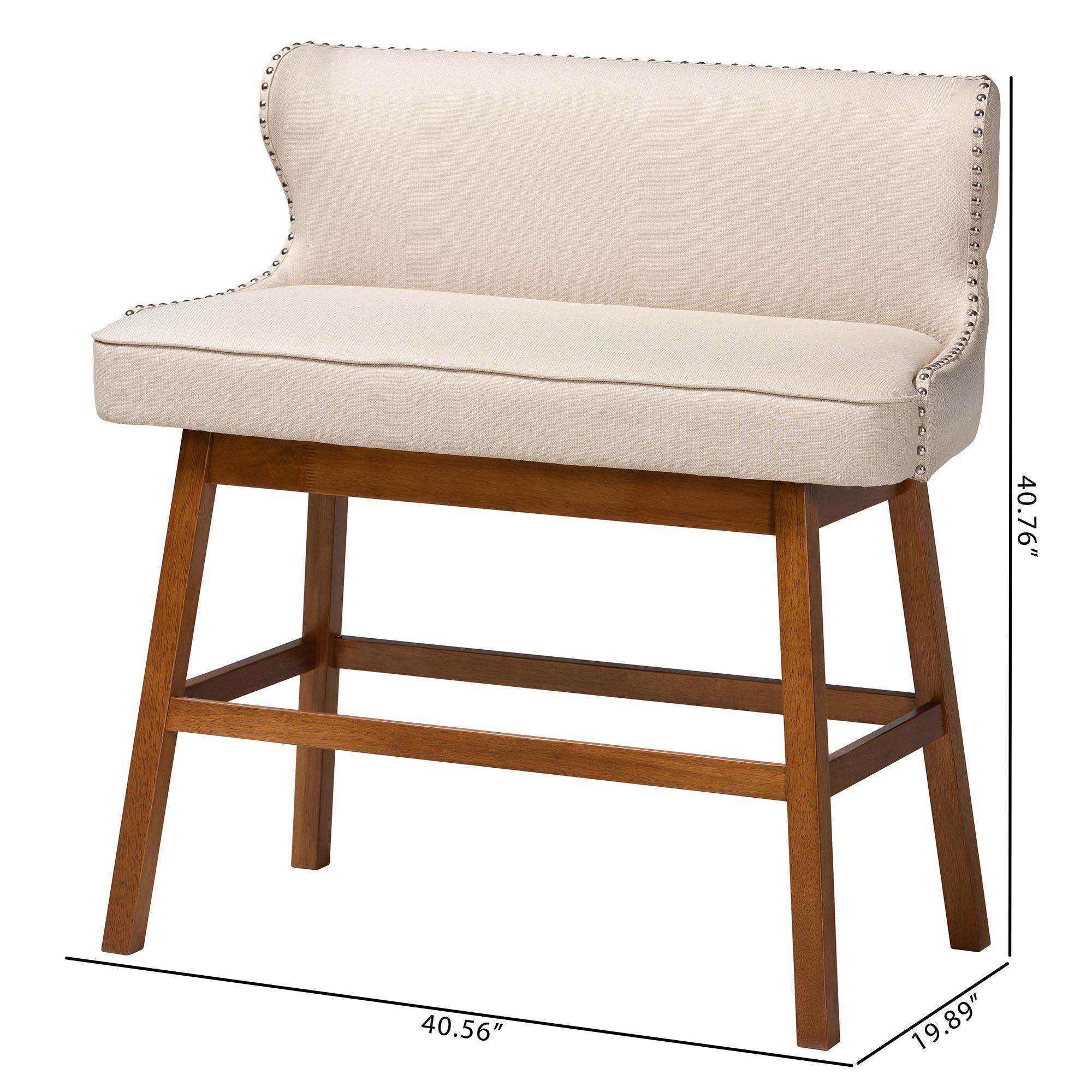 Gradisca Modern and Contemporary Light Fabric Button-tufted Upholstered Bar Bench Banquette