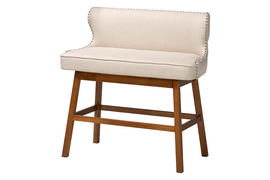 Gradisca Modern and Contemporary Light Fabric Button-tufted Upholstered Bar Bench Banquette