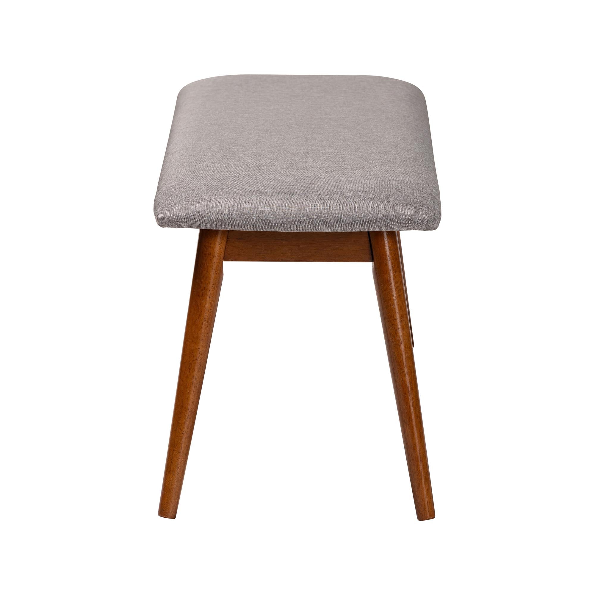 Flora Mid-Century Modern Light Fabric and "" Medium Finishing Wood Dining Bench