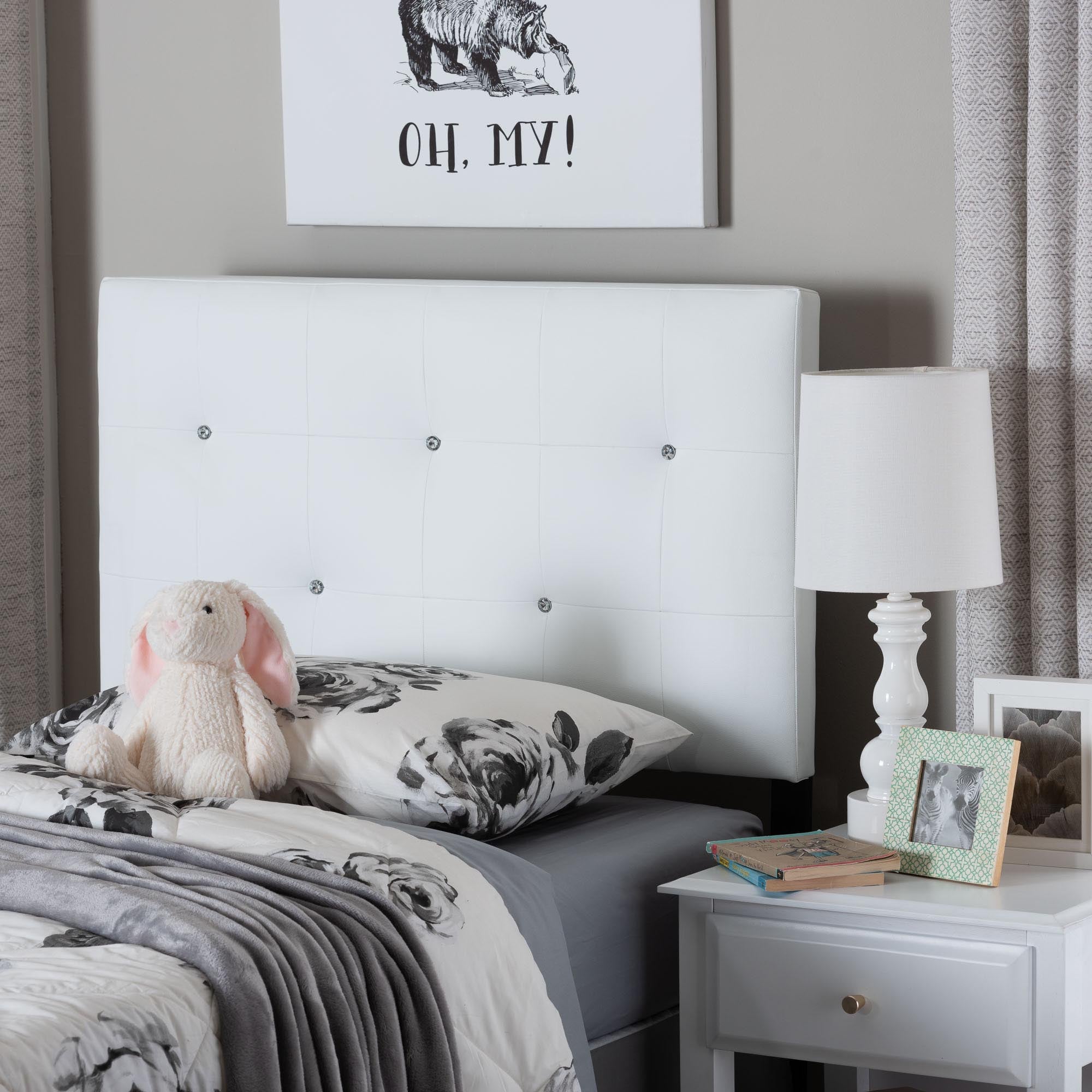Kirchem Modern and Contemporary Faux Leather Upholstered Headboard