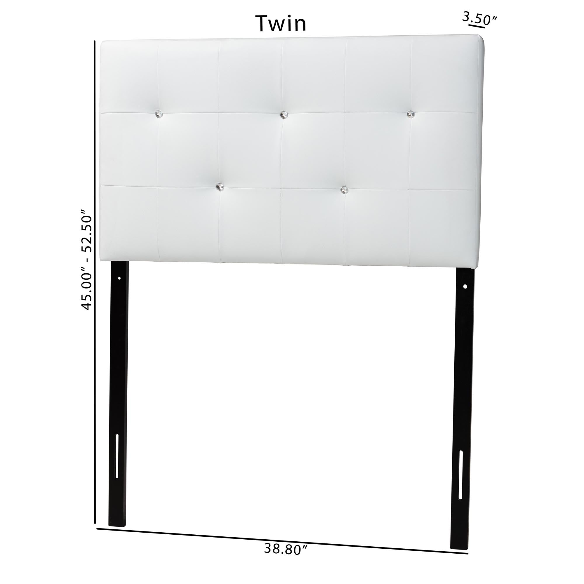 Kirchem Modern and Contemporary Faux Leather Upholstered Headboard