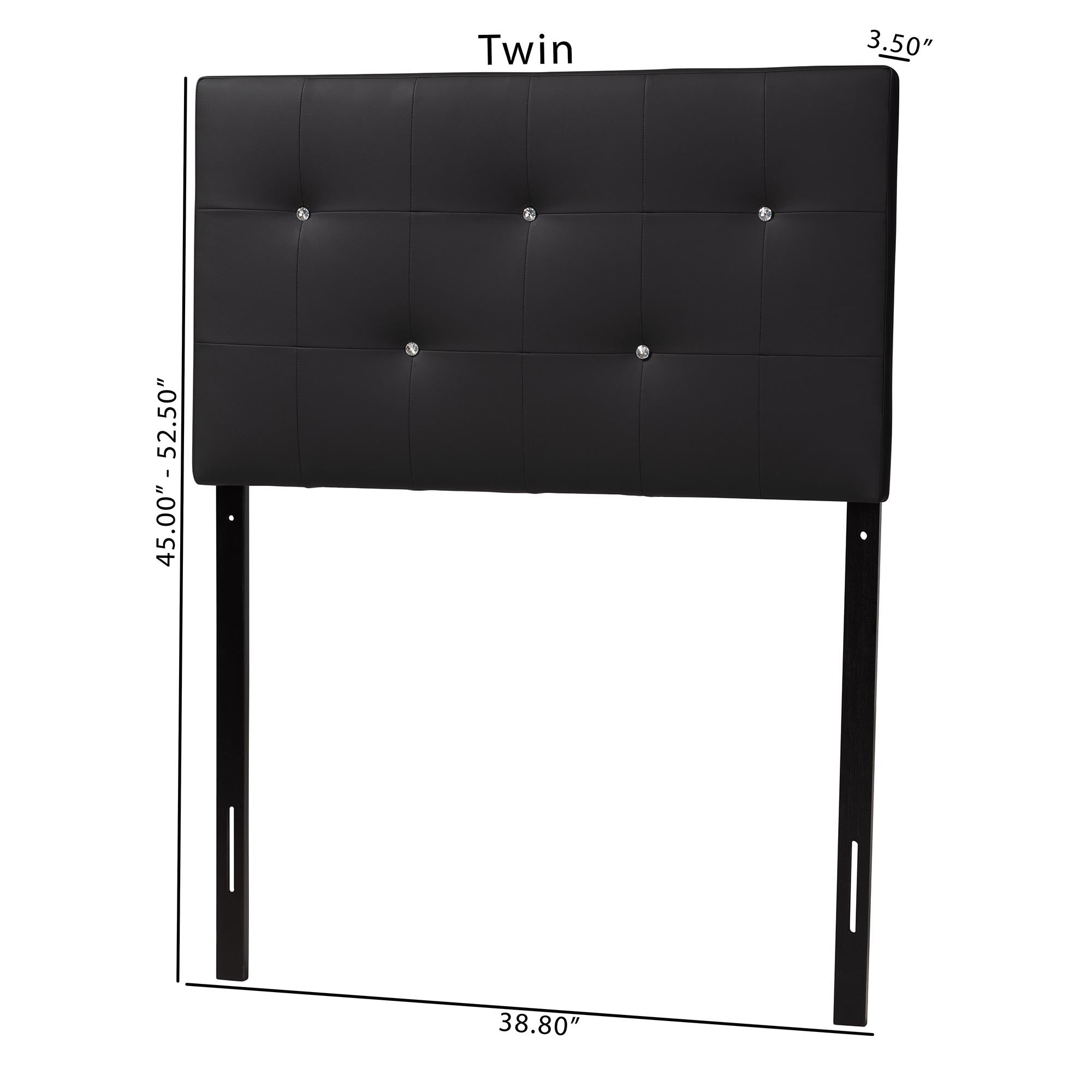 Kirchem Modern and Contemporary Faux Leather Upholstered Headboard