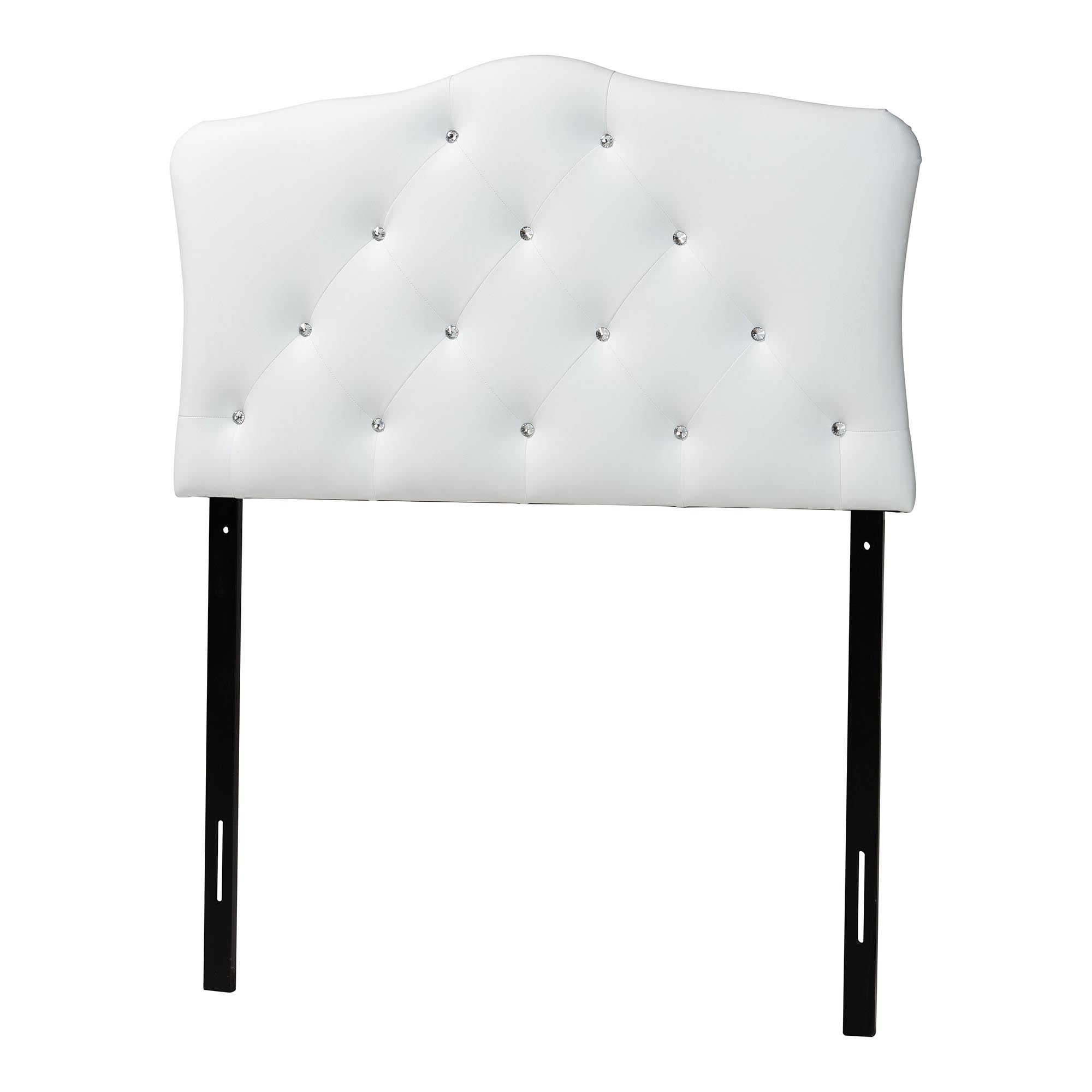 Rita Modern and Contemporary Faux Leather Upholstered Button-Tufted Scalloped Headboard