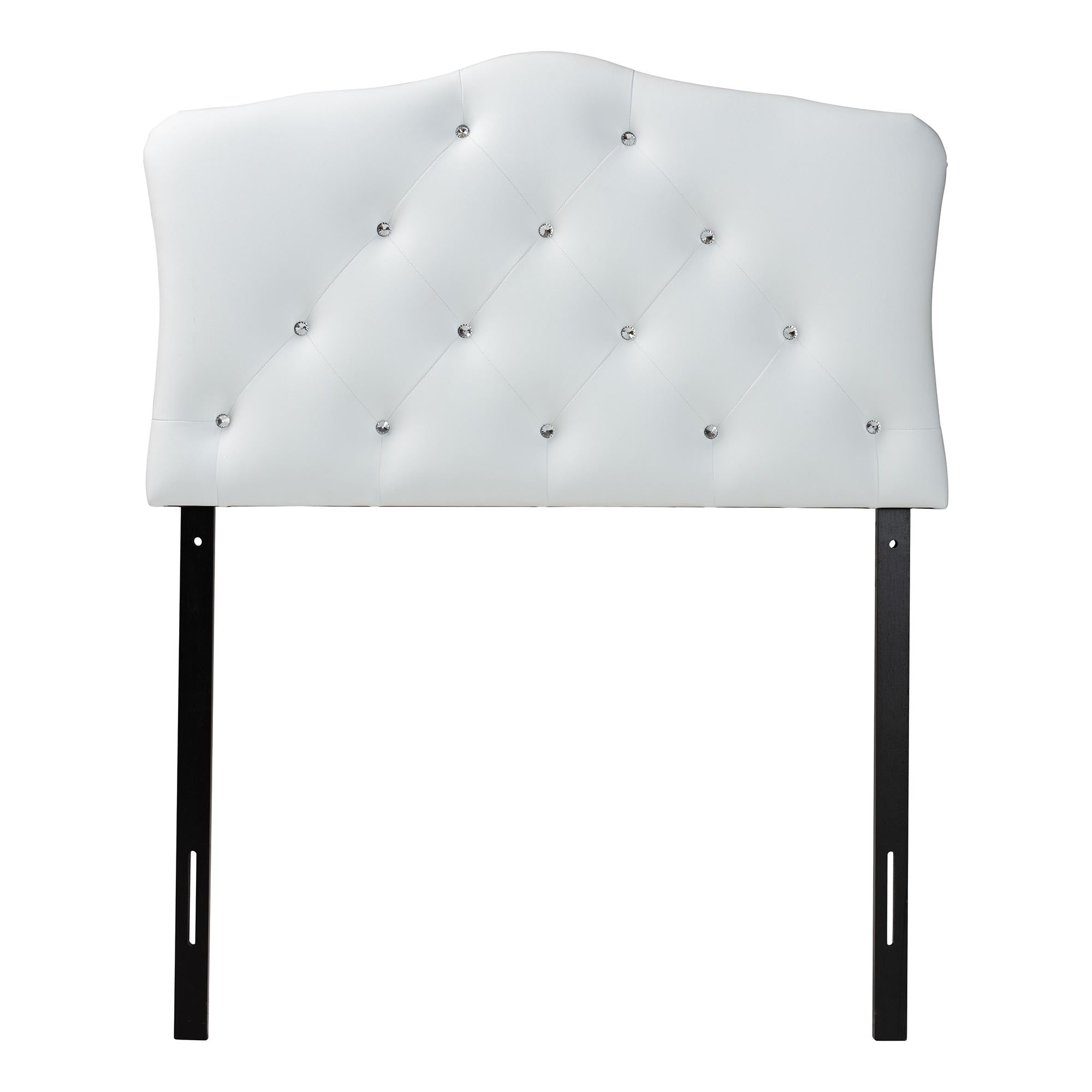 Rita Modern and Contemporary Faux Leather Upholstered Button-Tufted Scalloped Headboard
