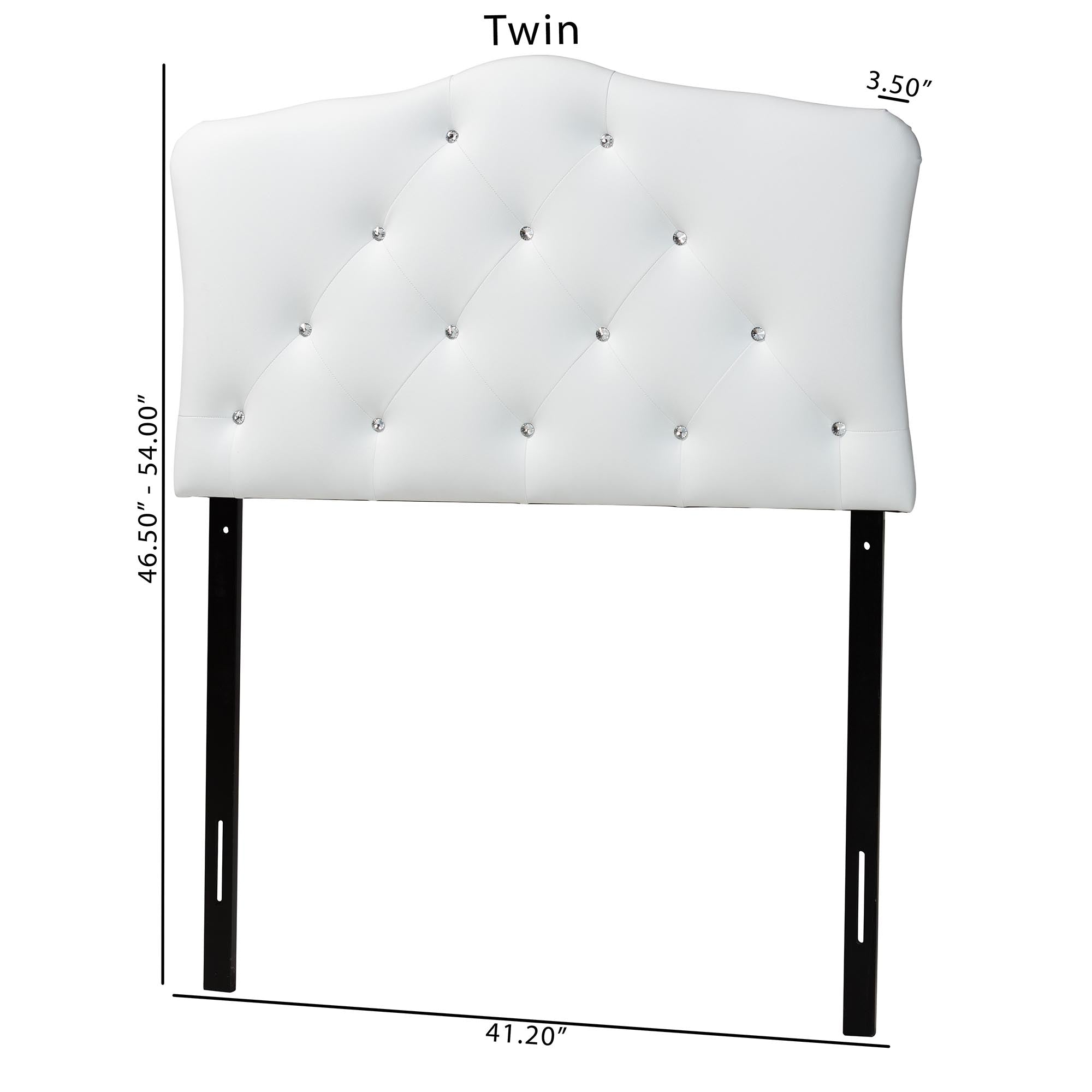 Rita Modern and Contemporary Faux Leather Upholstered Button-Tufted Scalloped Headboard