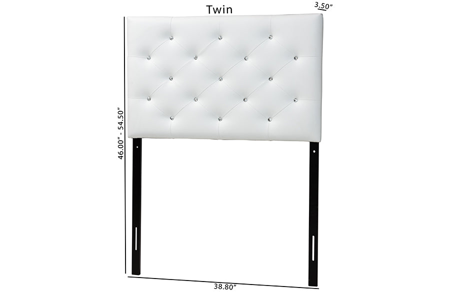 Viviana Modern and Contemporary Faux Leather Upholstered Button-Tufted Headboard
