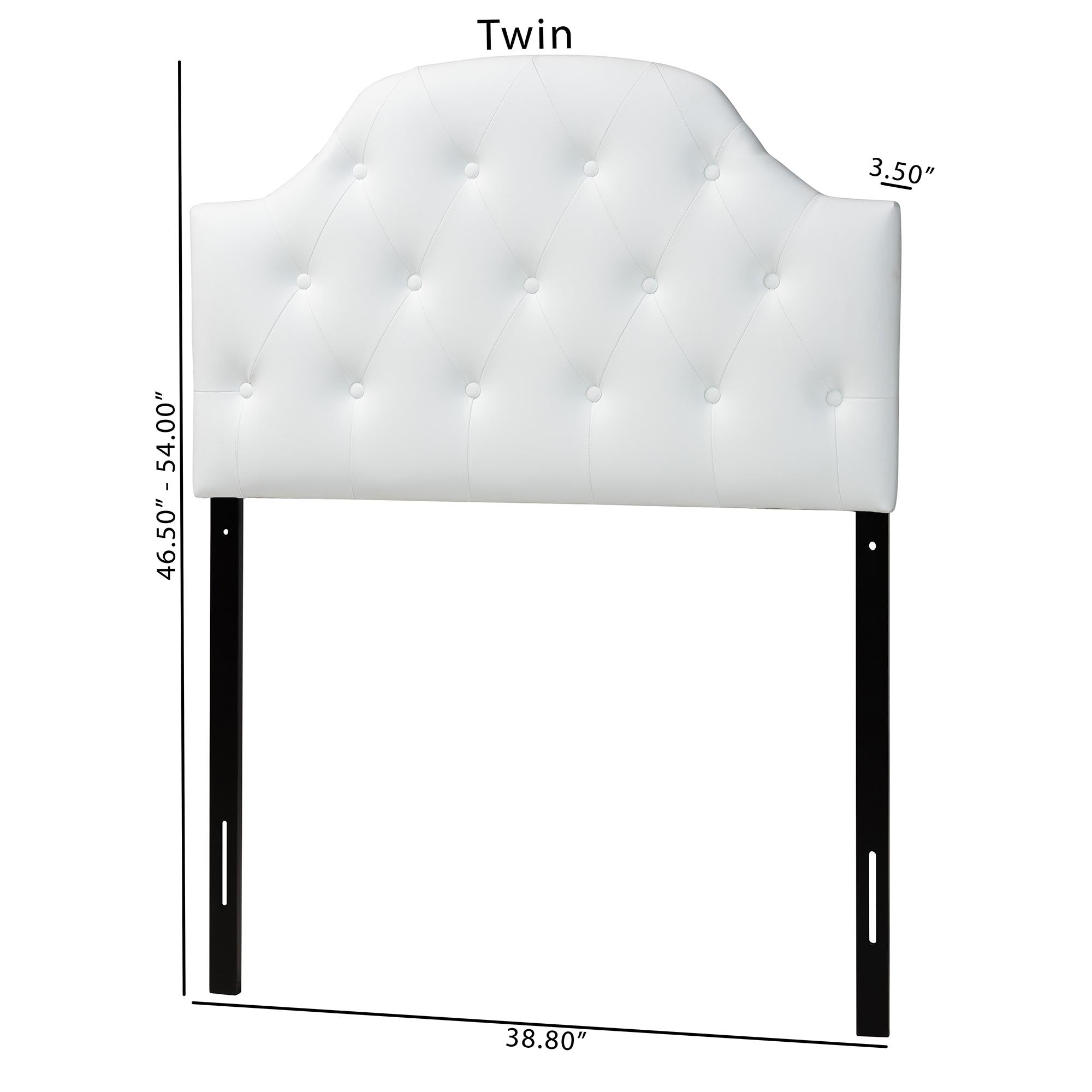 Morris Modern and Contemporary Faux Leather Upholstered Button-Tufted Scalloped Headboard
