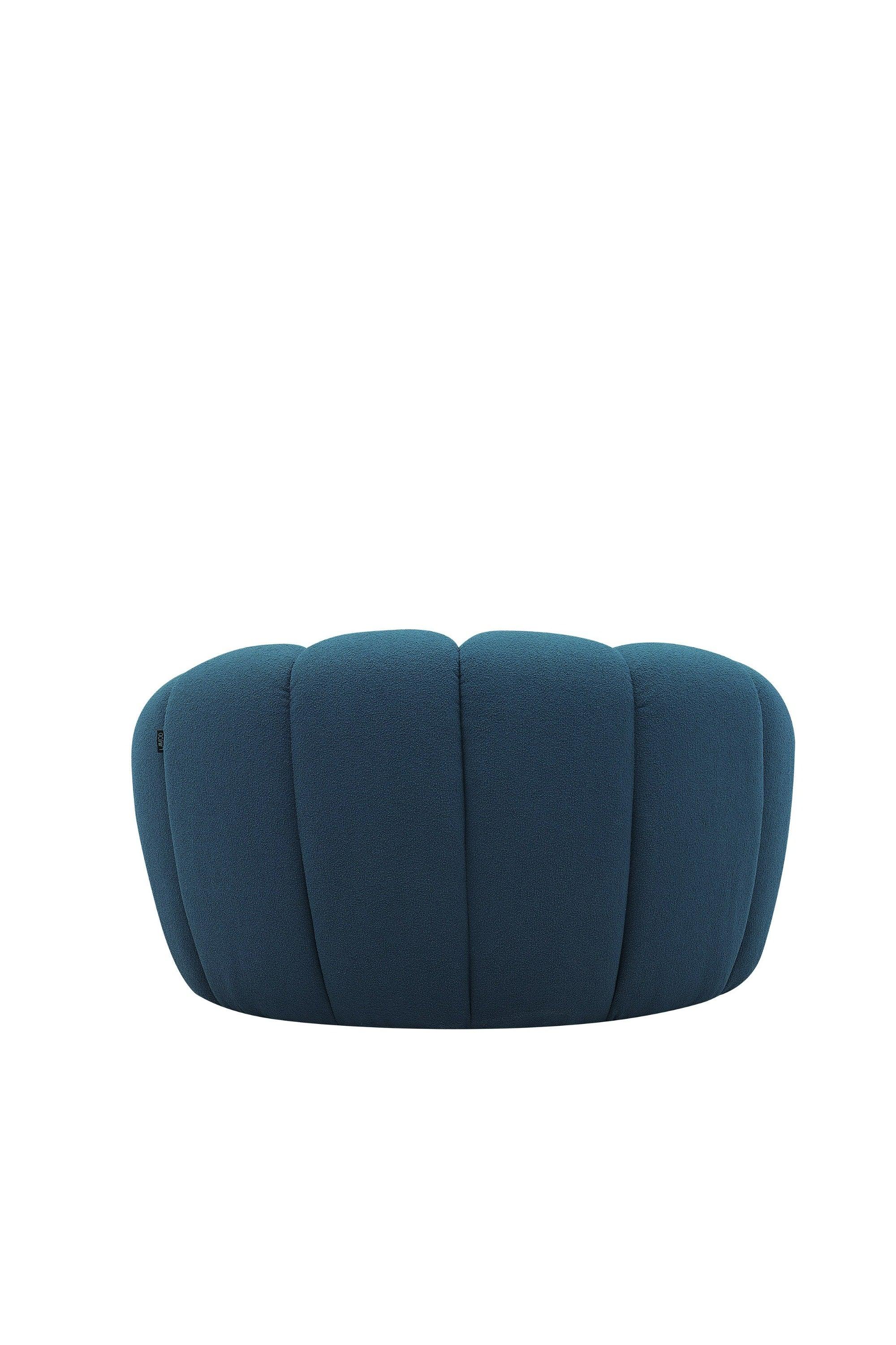 Divani Casa Yolonda - Modern Curved Teal Fabric Chair-Lounge Chair-VIG-Wall2Wall Furnishings
