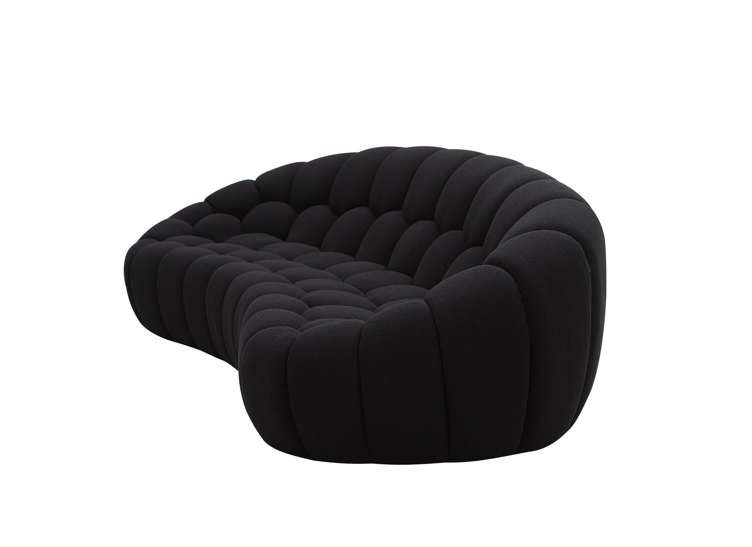 Divani Casa Yolonda Modern Curved Fabric Sofa