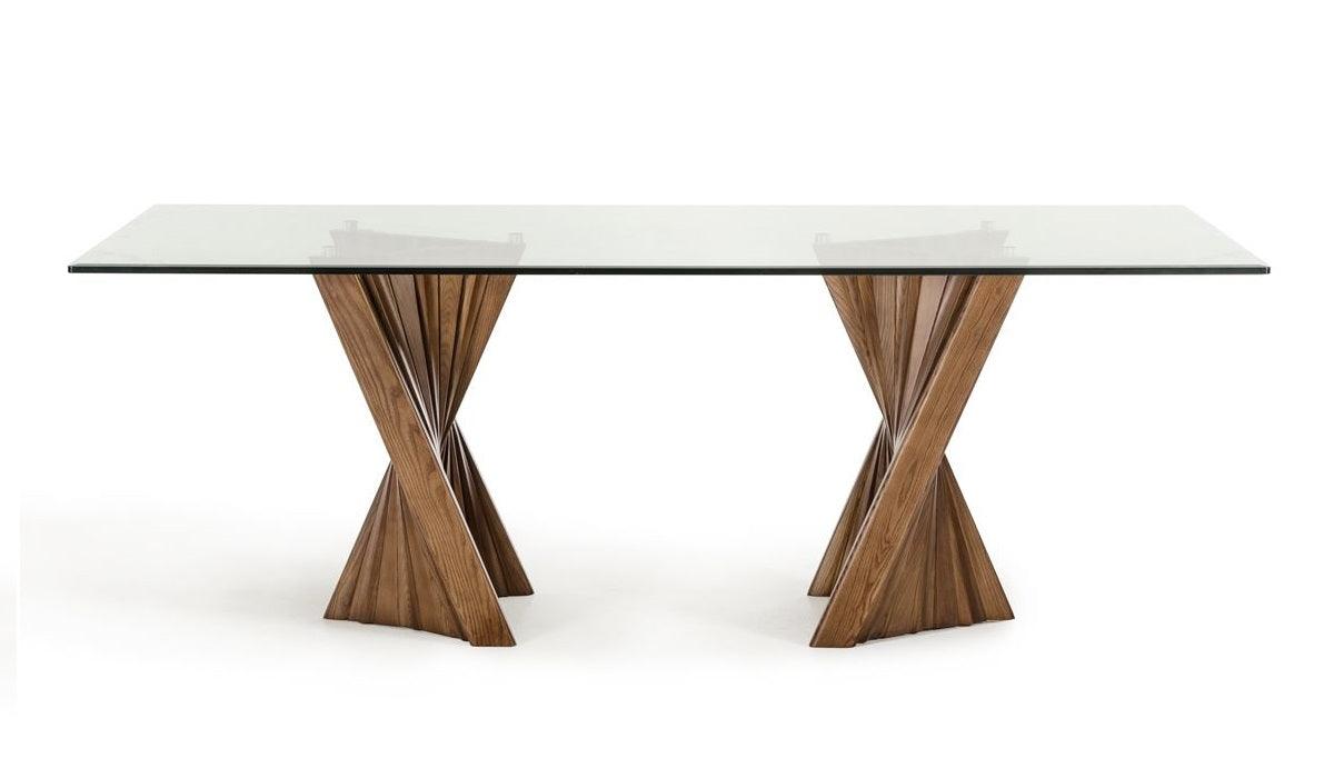 Modrest Corbin MidCentury Glass Dining Table