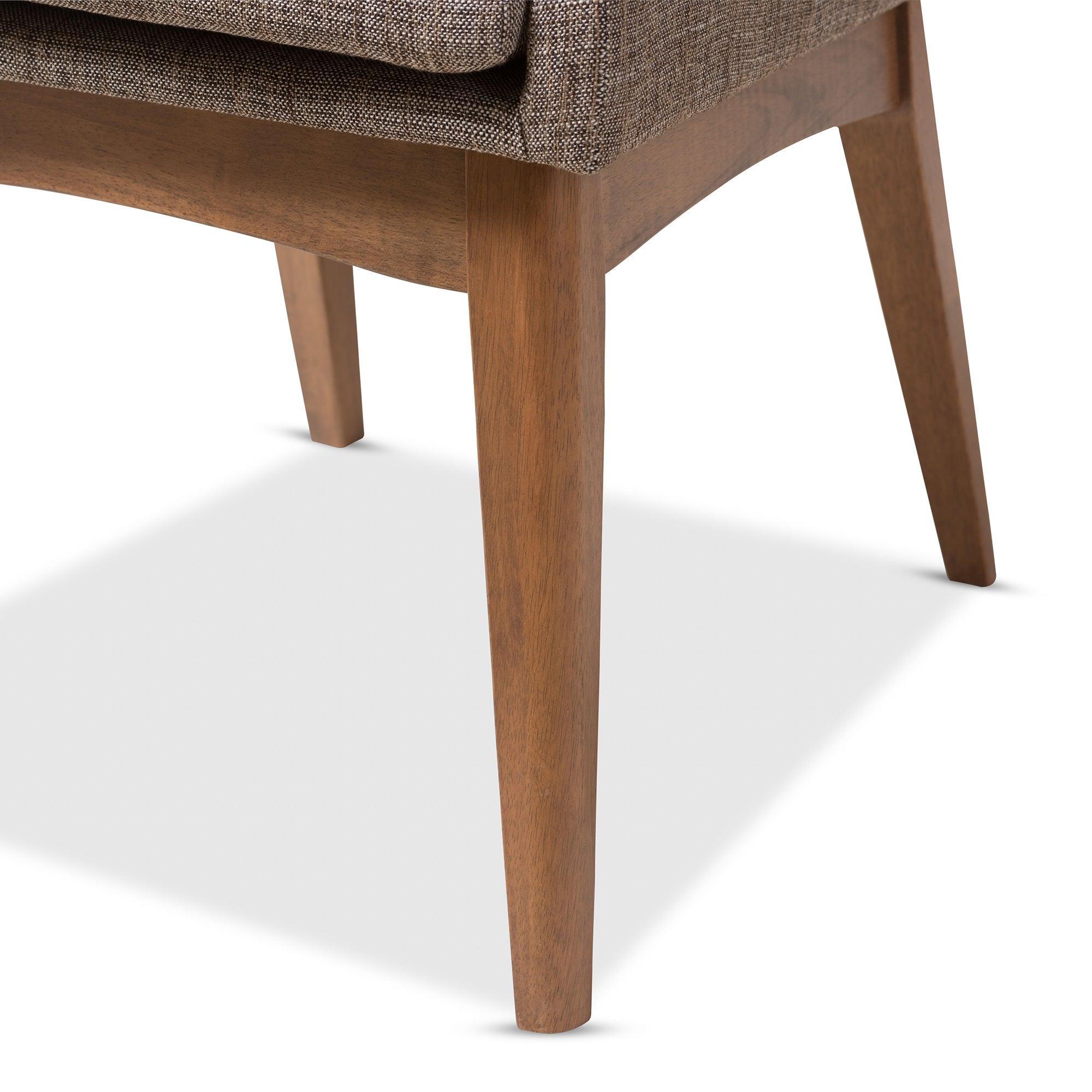 Nexus Mid-Century Modern Gravel Fabric Upholstered and Finished Wood 5-Piece Dining Set