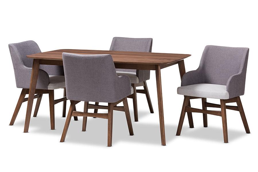 Monte Mid-Century Modern Wood Rectangular 5-Piece Dining Set