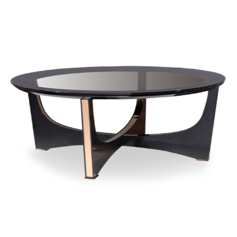 Talin Modern Crocodile and Rosegold Coffee Table