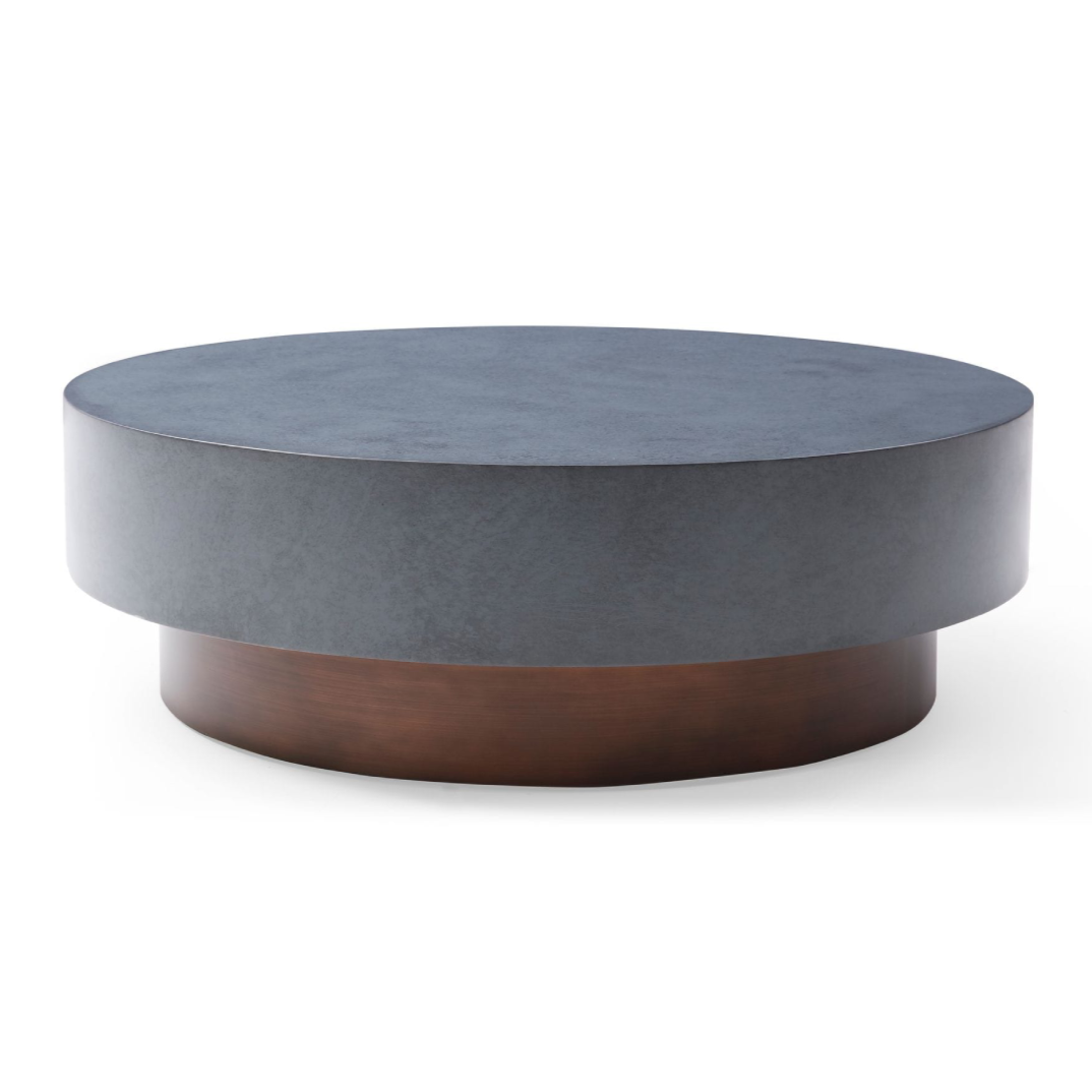 Zachary - Modern Metal and Antique Copper Coffee Table