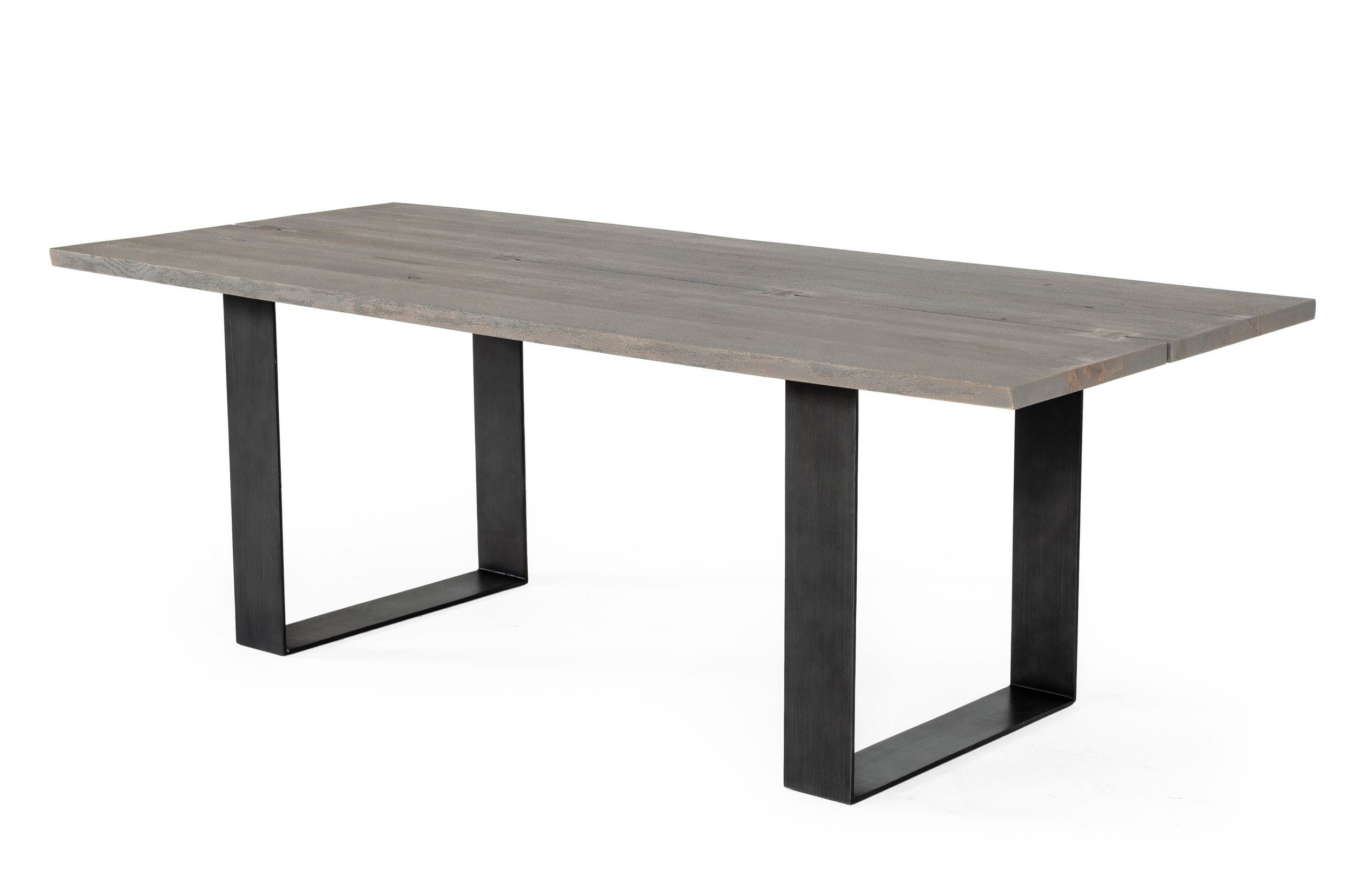 Modrest Murphy - Modern Aged Oak & Metal Dining Table-Dining Table-VIG-Wall2Wall Furnishings
