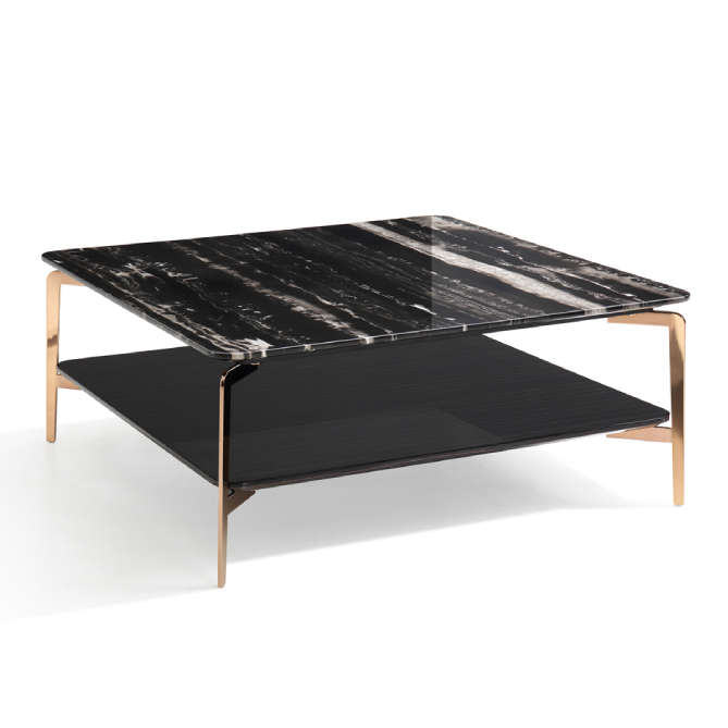 Dorian Modern Marble and Square Coffee Table