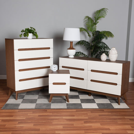 Calypso Mid-Century Modern Two-Tone and Finished Wood 3-Piece Storage Set
