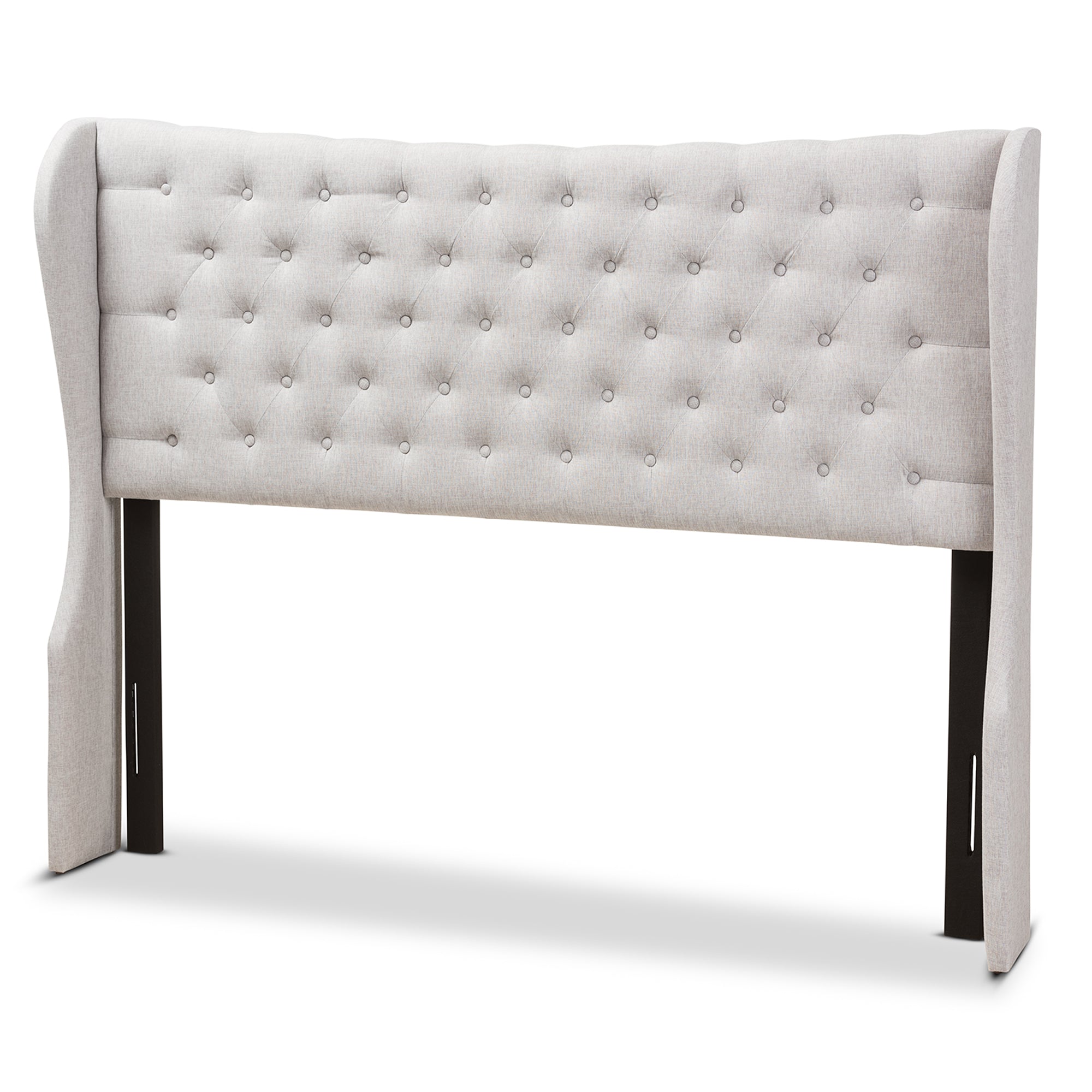 Cadence Modern and Contemporary Fabric Button-Tufted Winged Headboard