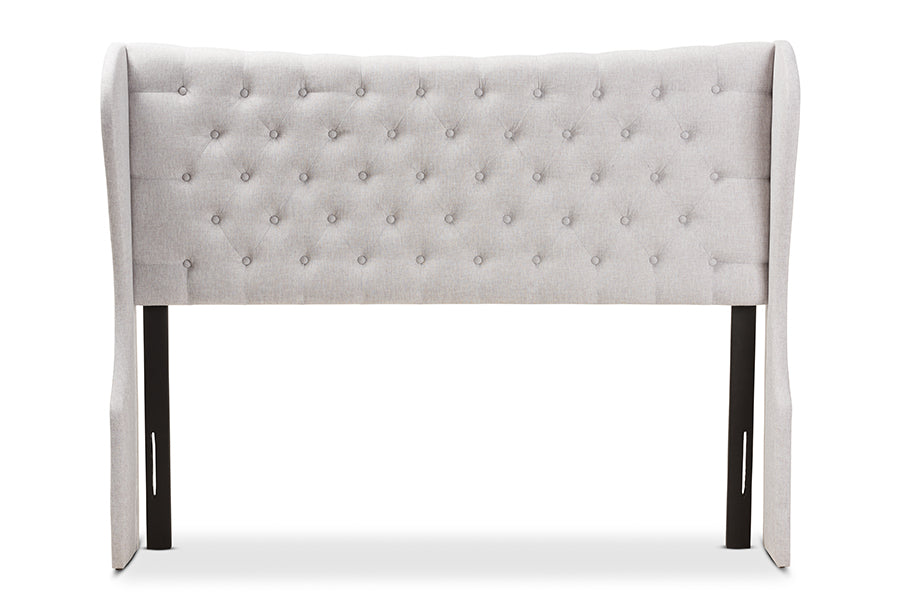 Cadence Modern and Contemporary Fabric Button-Tufted Winged Headboard