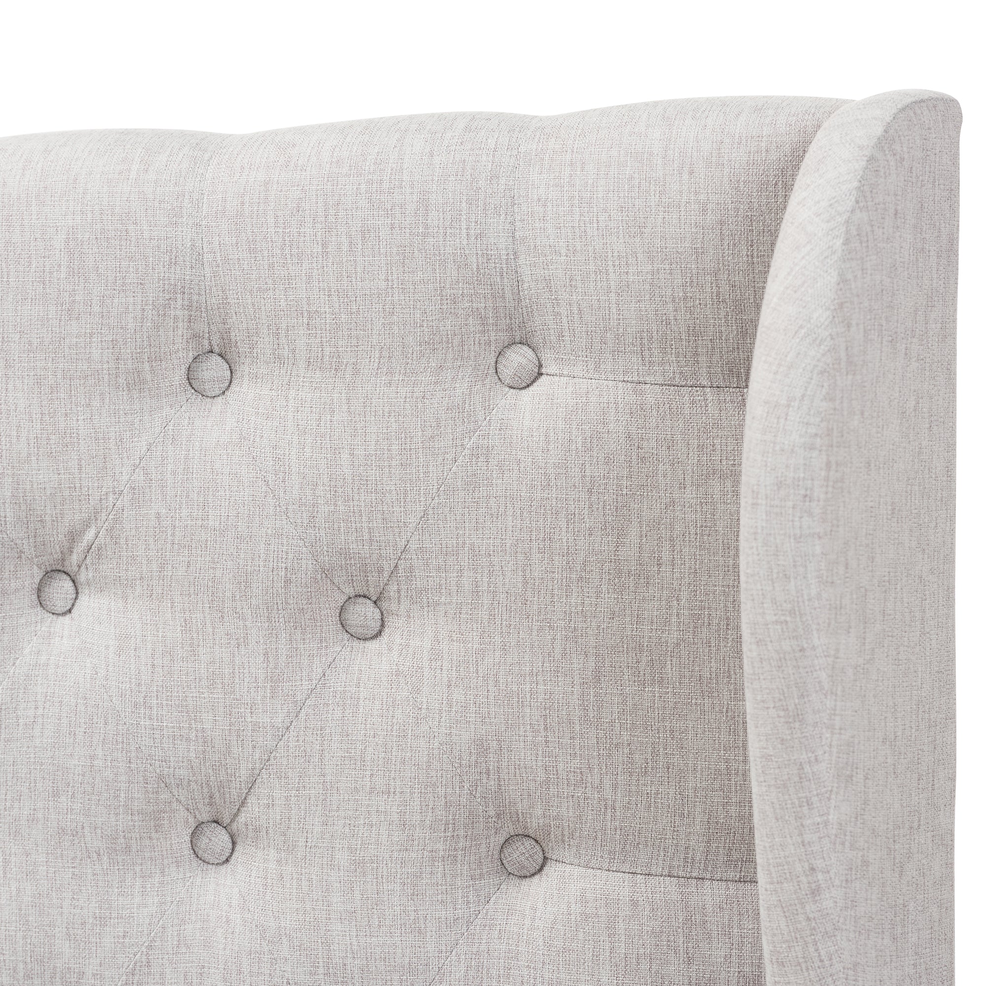 Cadence Modern and Contemporary Fabric Button-Tufted Winged Headboard