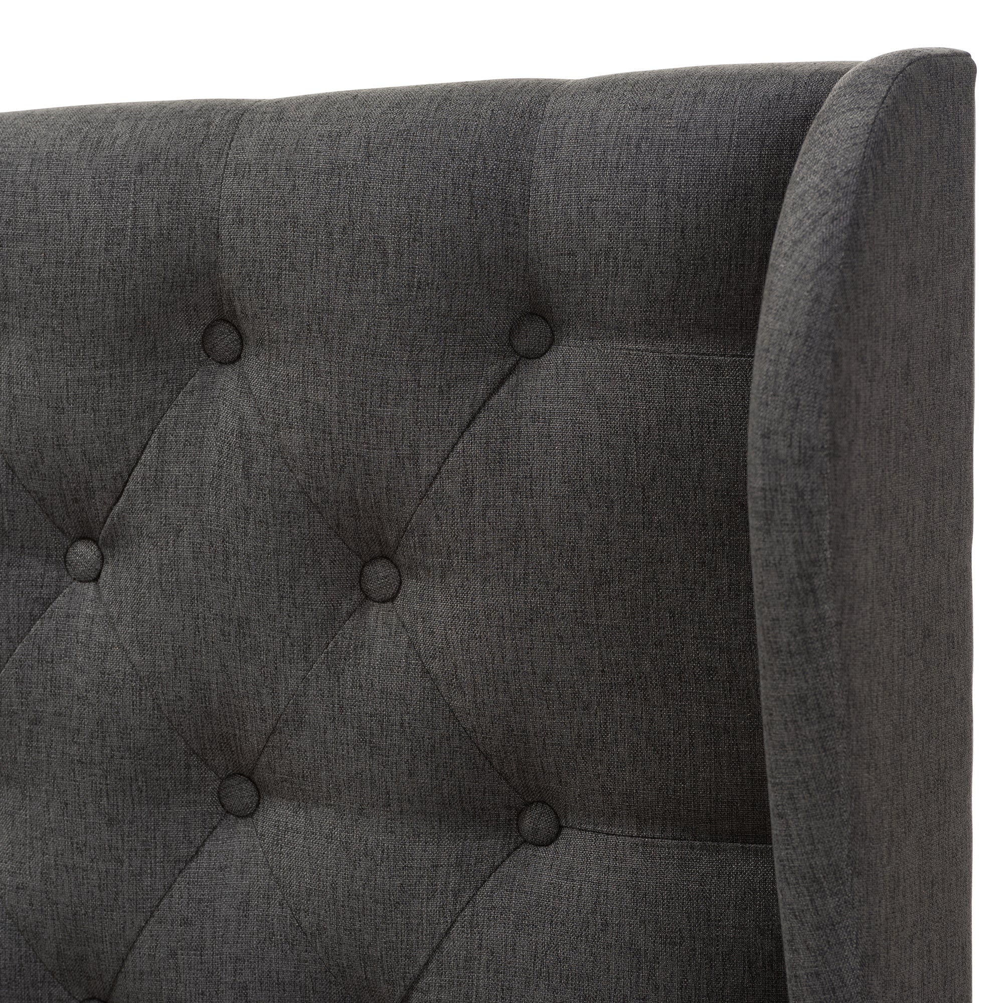 Cadence Modern and Contemporary Fabric Button-Tufted Winged Headboard