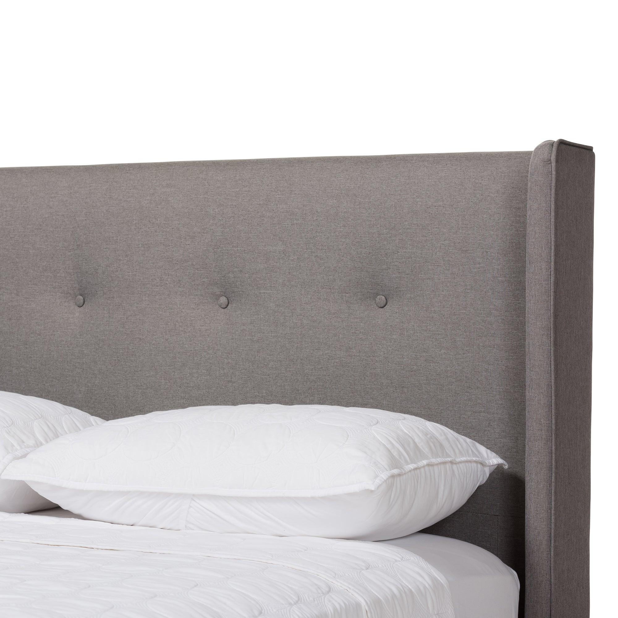 Brooklyn Mid-Century Modern Wood Fabric Platform Bed