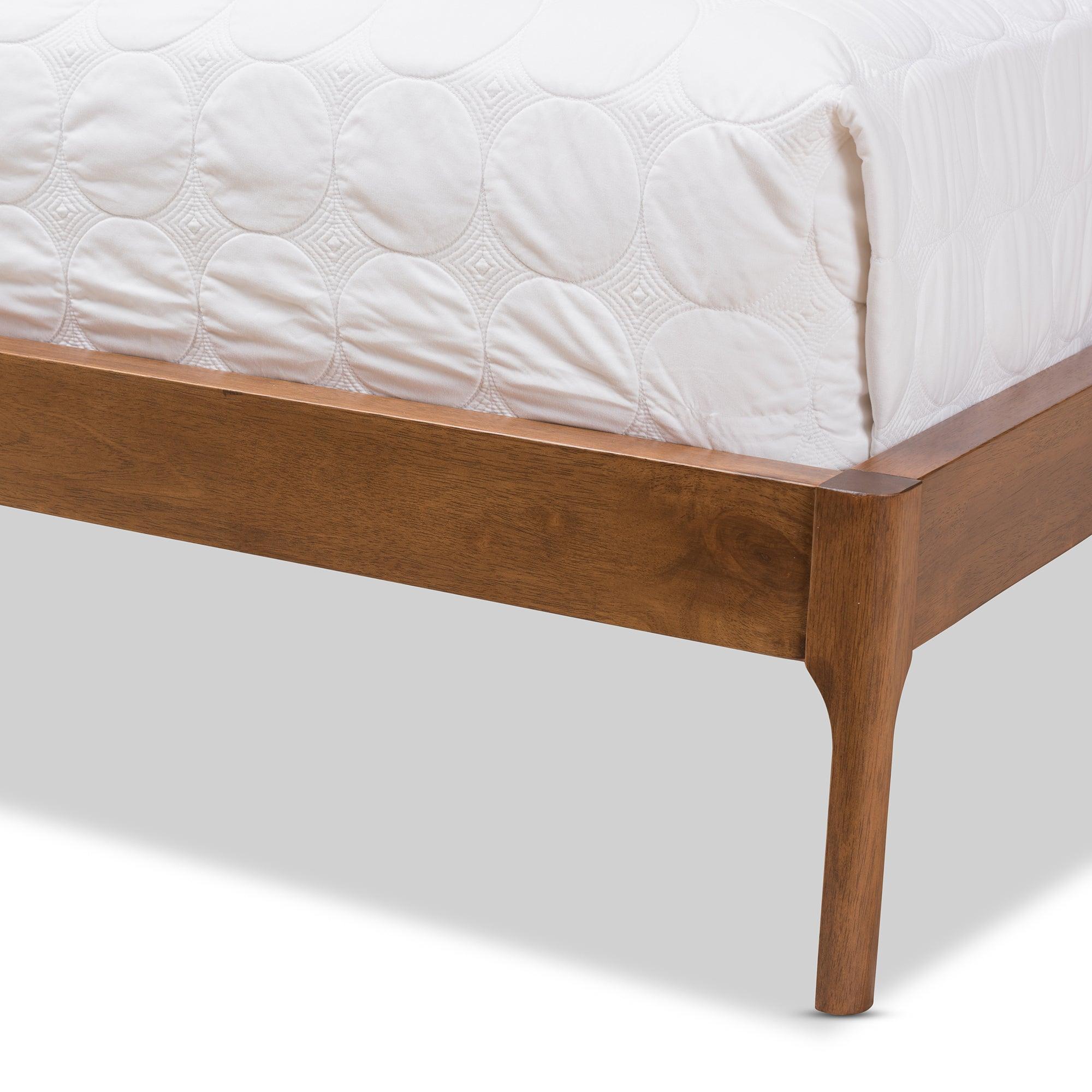 Brooklyn Mid-Century Modern Wood Fabric Platform Bed