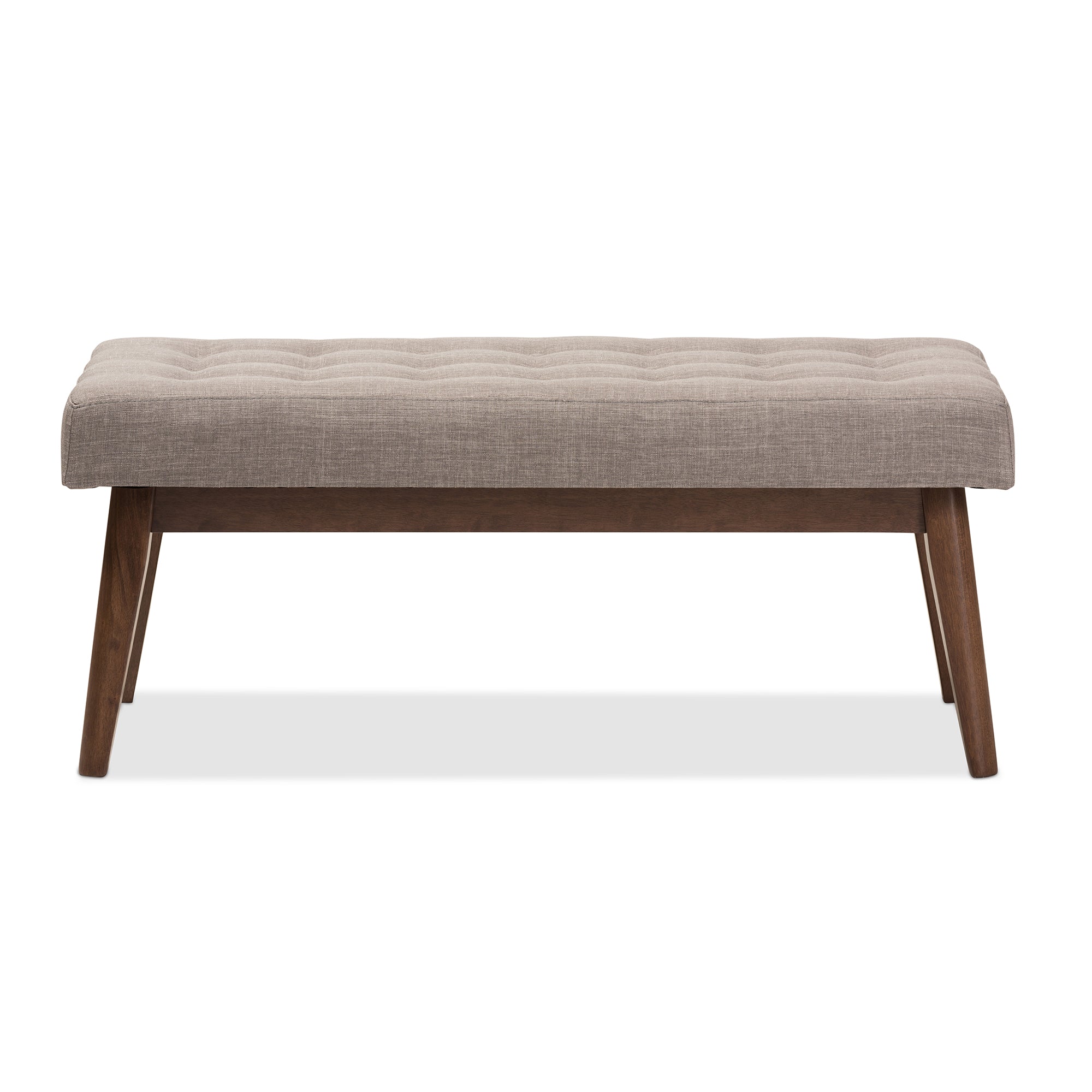Elia Mid-Century Modern Wood Fabric Button-Tufted Bench