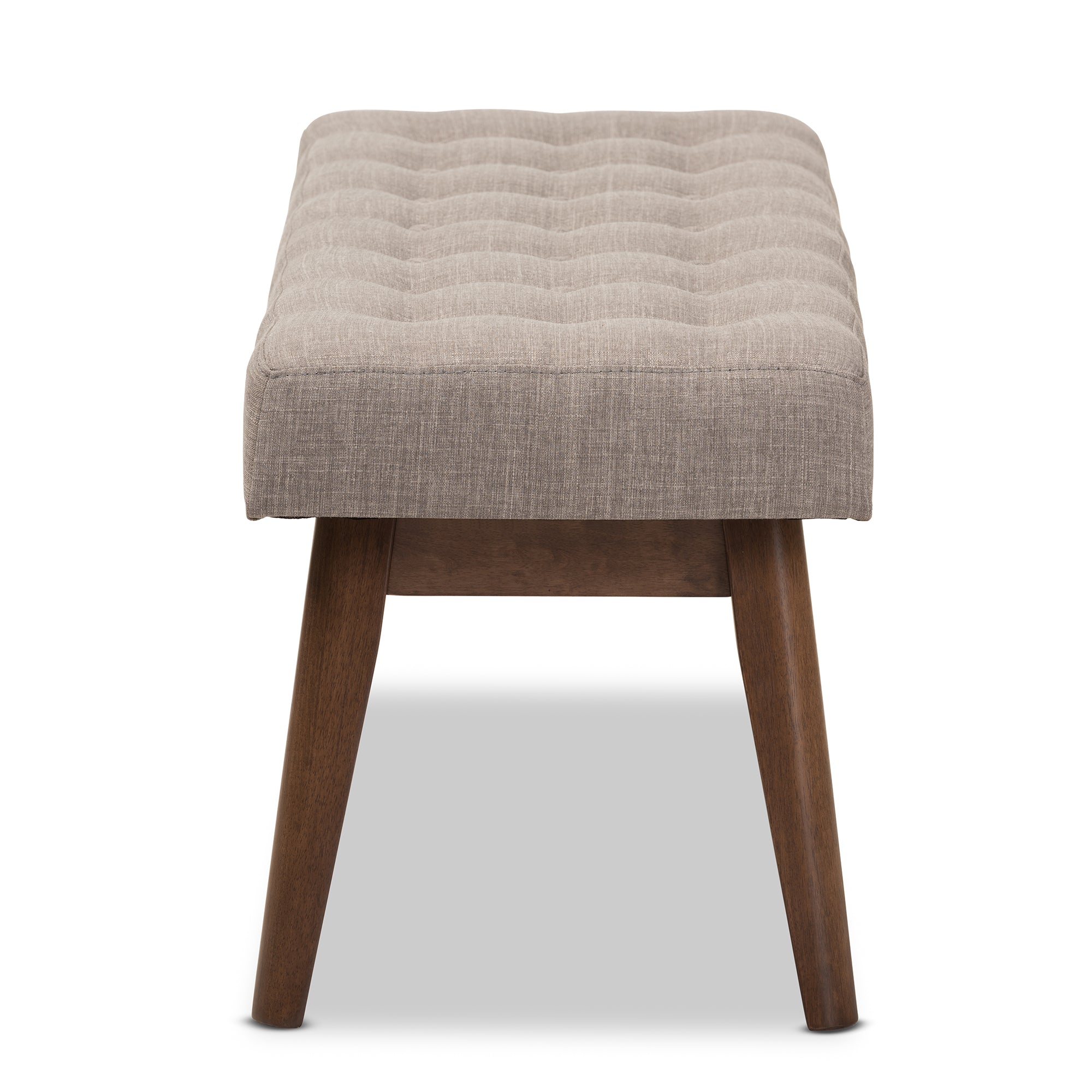 Elia Mid-Century Modern Wood Fabric Button-Tufted Bench