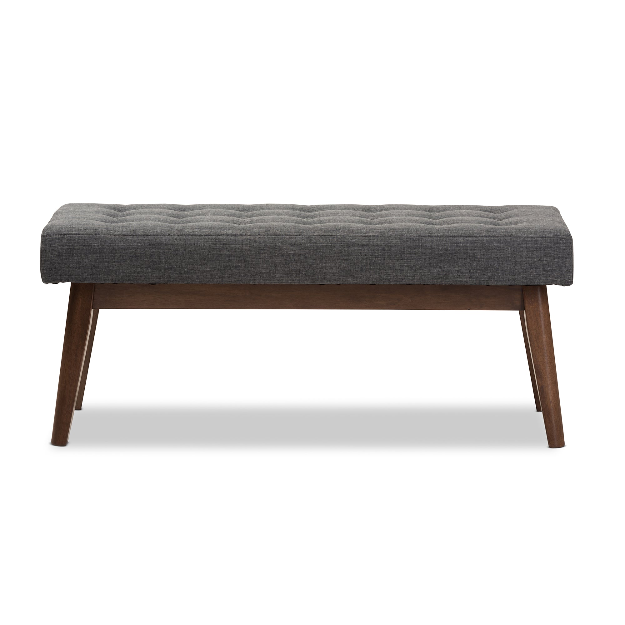 Elia Mid-Century Modern Wood Fabric Button-Tufted Bench