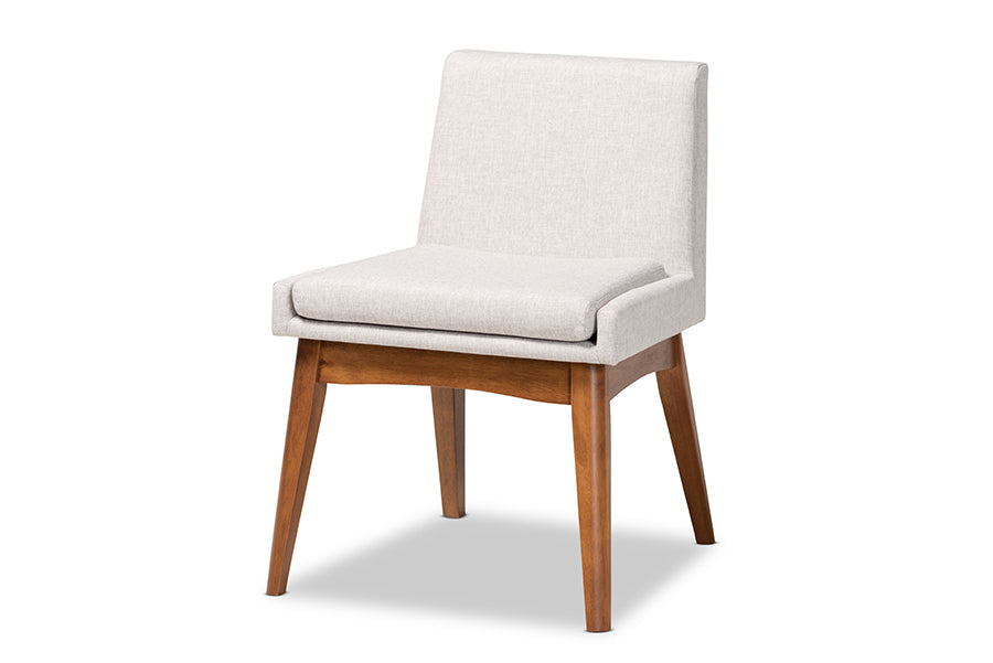 Nexus Mid-Century Modern Fabric Upholstered and Finished Wood 5-Piece Dining Set