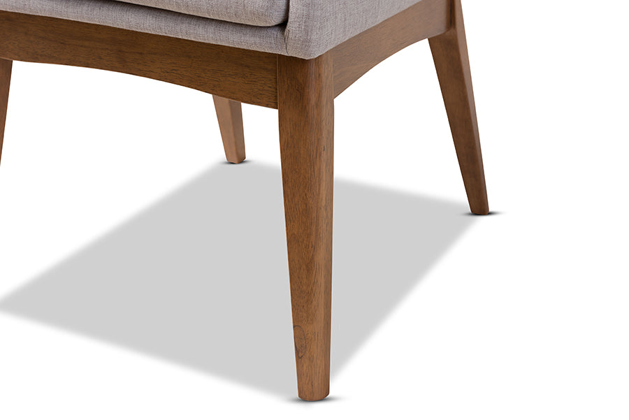 Nexus Mid-Century Modern Fabric Upholstered and Finished Wood 5-Piece Dining Set
